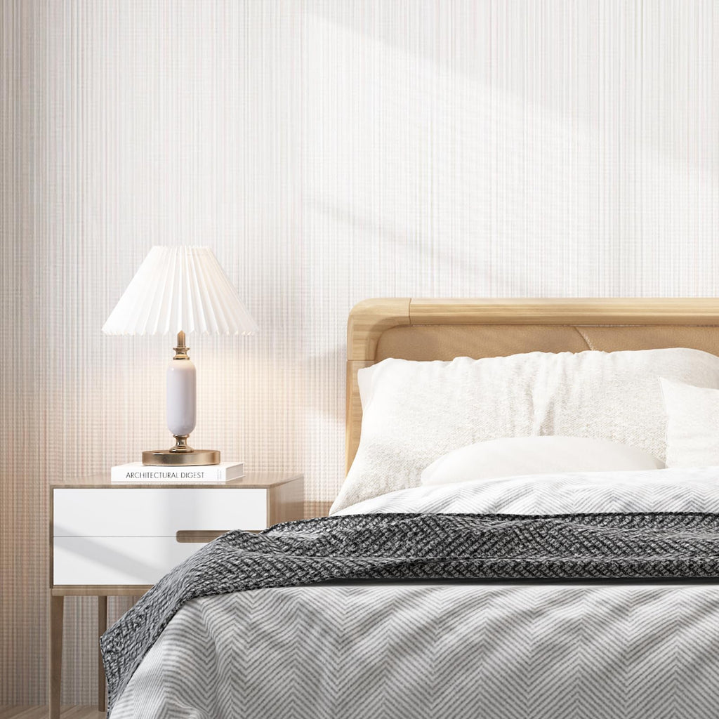 Grasscloth Peel and Stick Wallpaper 20.8"x394" Gray Thick Fabric Textured Linen Classic Faux Grassweave Neutral Removable Wallpaper Vinyl Film Roll for Home Use