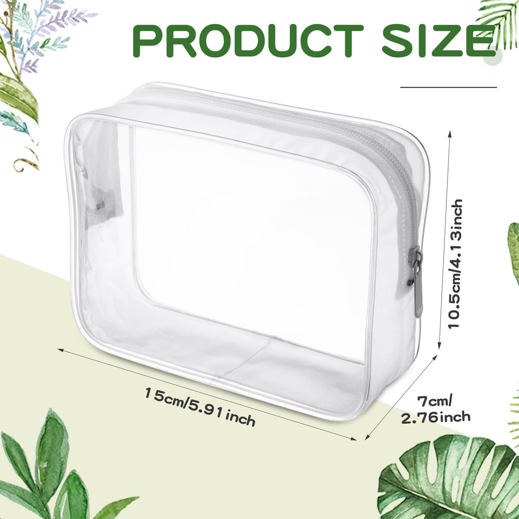 Weewooday 12 Pieces Clear Makeup Bags Cosmetic Storage Bags PVC Zipper Pouches Travel Waterproof Makeup Plastic Case for Women Organizing Toiletries Traveling Bathroom(Medium,Black)