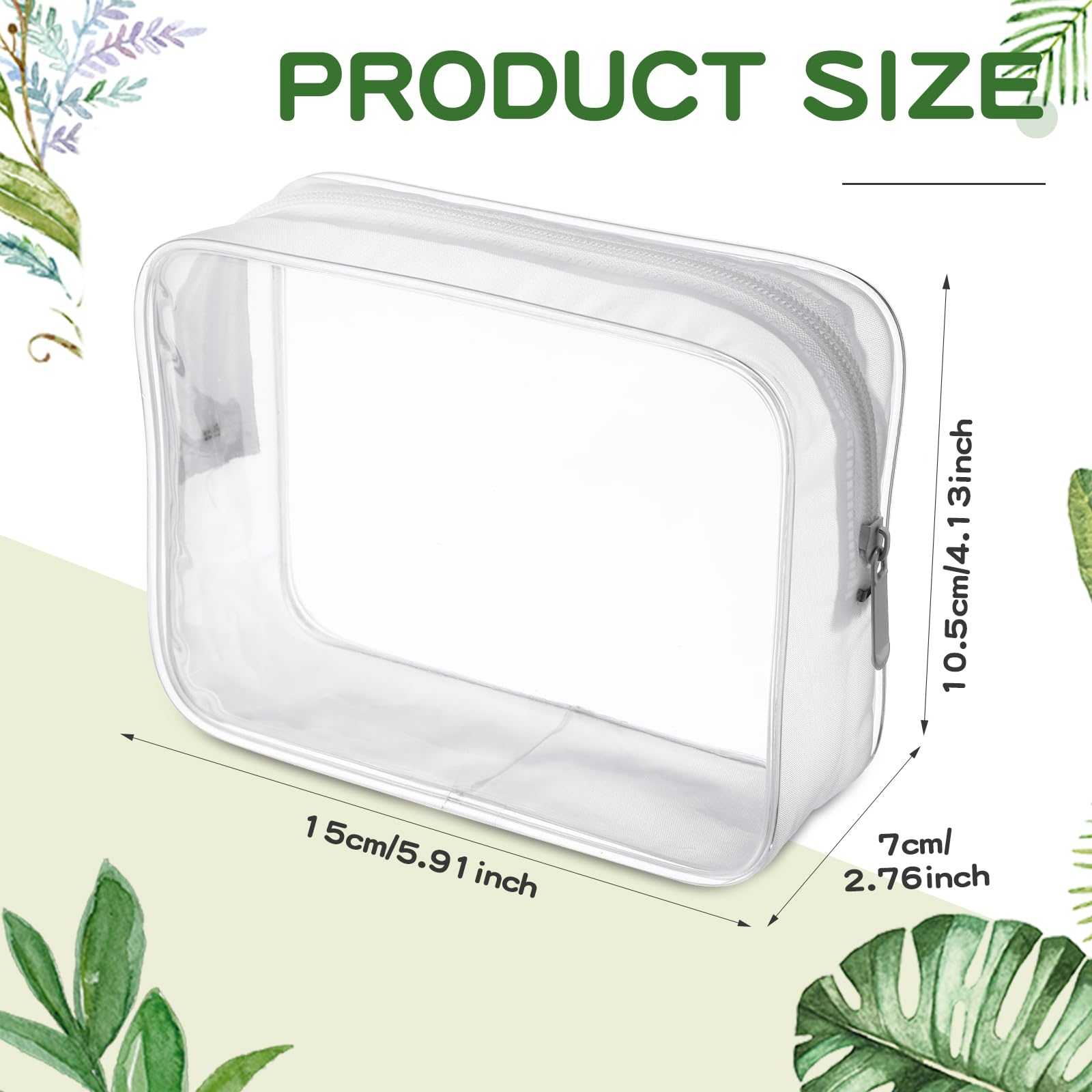 Weewooday 12 Pieces Clear Makeup Bags Cosmetic Storage Bags PVC Zipper Pouches Travel Waterproof Makeup Plastic Case for Women Organizing Toiletries Traveling Bathroom(Medium,Black)
