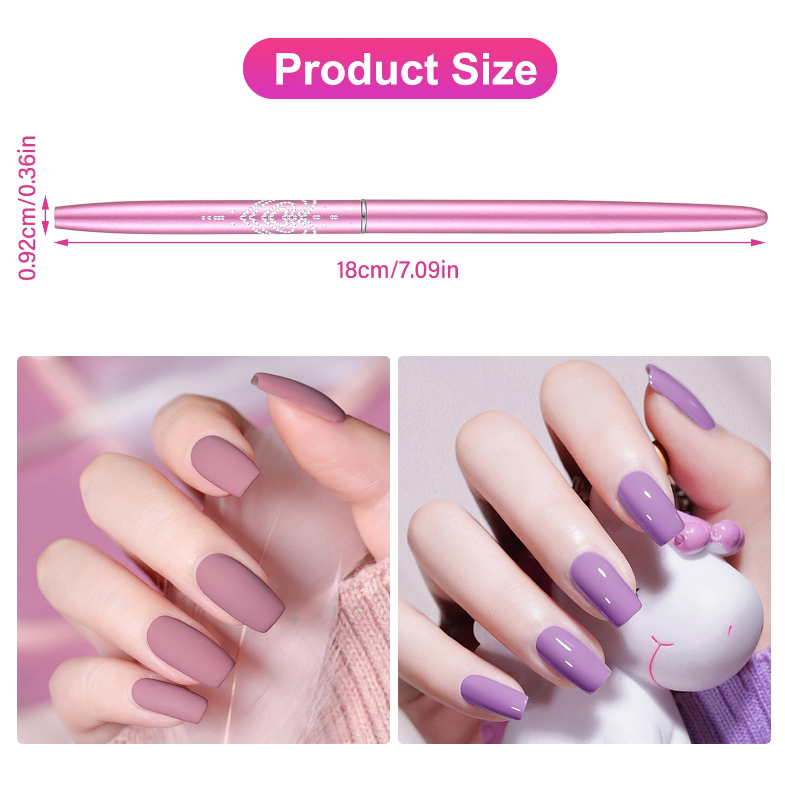Nail Art Clean Up Brushes,Nail Brushes for Cleaning Polish Mistakes on the Cuticles, Acetone Resistant Nail Brush, Fingernail Cleaning Brushes for Nail Art and Designs (2 Pcs Round&Angled)