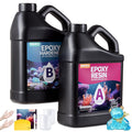 1 Gallon Epoxy Resin Kit, Crystal Clear and Hard Upgraded 2 Part Resin and Hardener for Casting Coating, Countertop, Table top, Art DIY Handcraft Jewelry