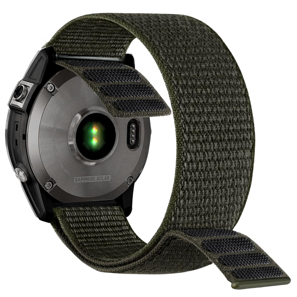 Abanen Hook and Loop Quick Dry Watch Band for Fenix 8 47mm/ epix Pro 47mm / Fenix 7/6/5, 22mm Woven Nylon Ultralight Sport Wristband Strap for Garmin Instinct 2, Instinct 3 45mm