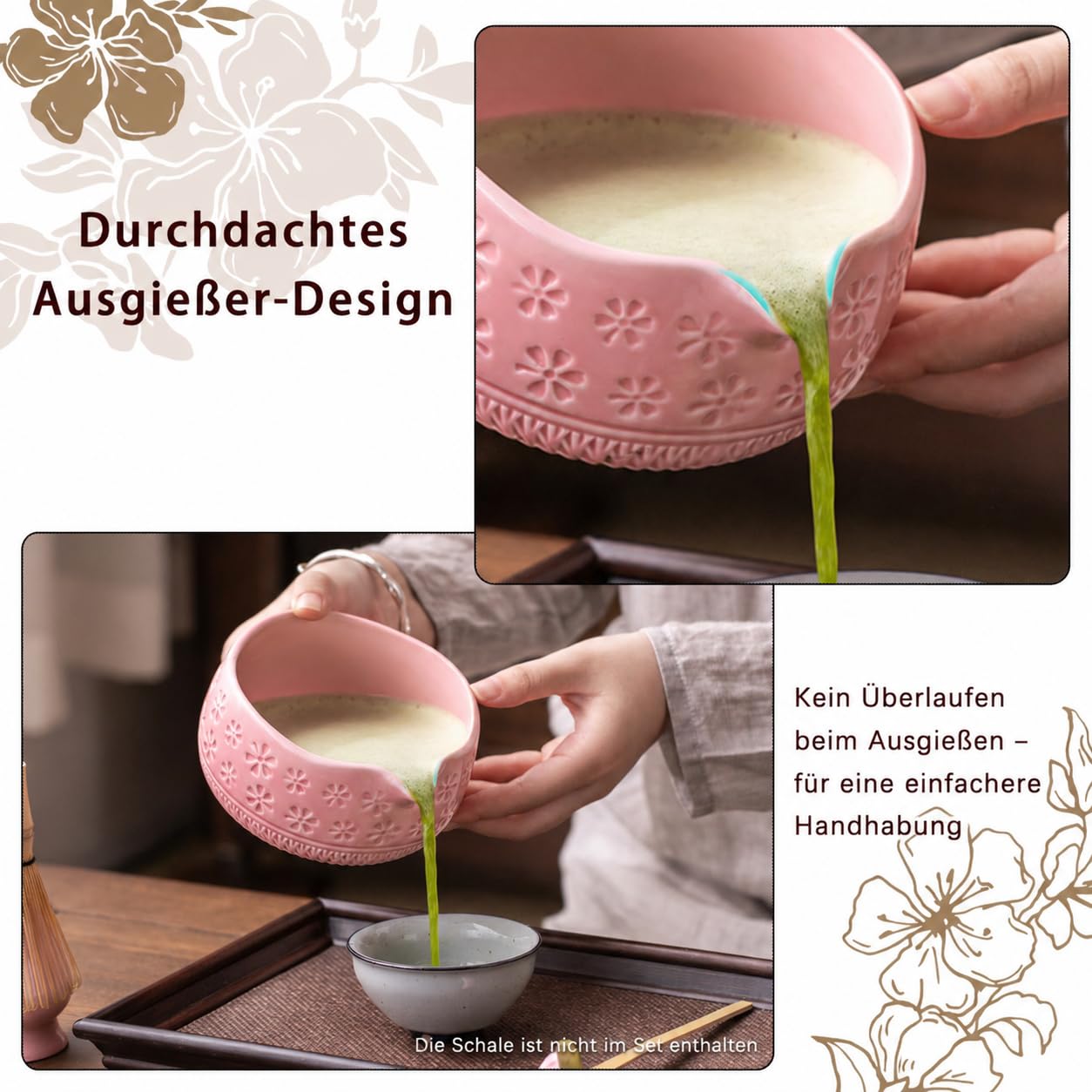 Buucup Matcha Whisk Set, Ceramic Matcha Kit Includes Matcha Bowl, Matcha Whisk and Holder, Bamboo Scoop, Scoop Rest, Sifter and Tea Towel - 7 Pcs Matcha Kit for Matcha Lovers (Blue)