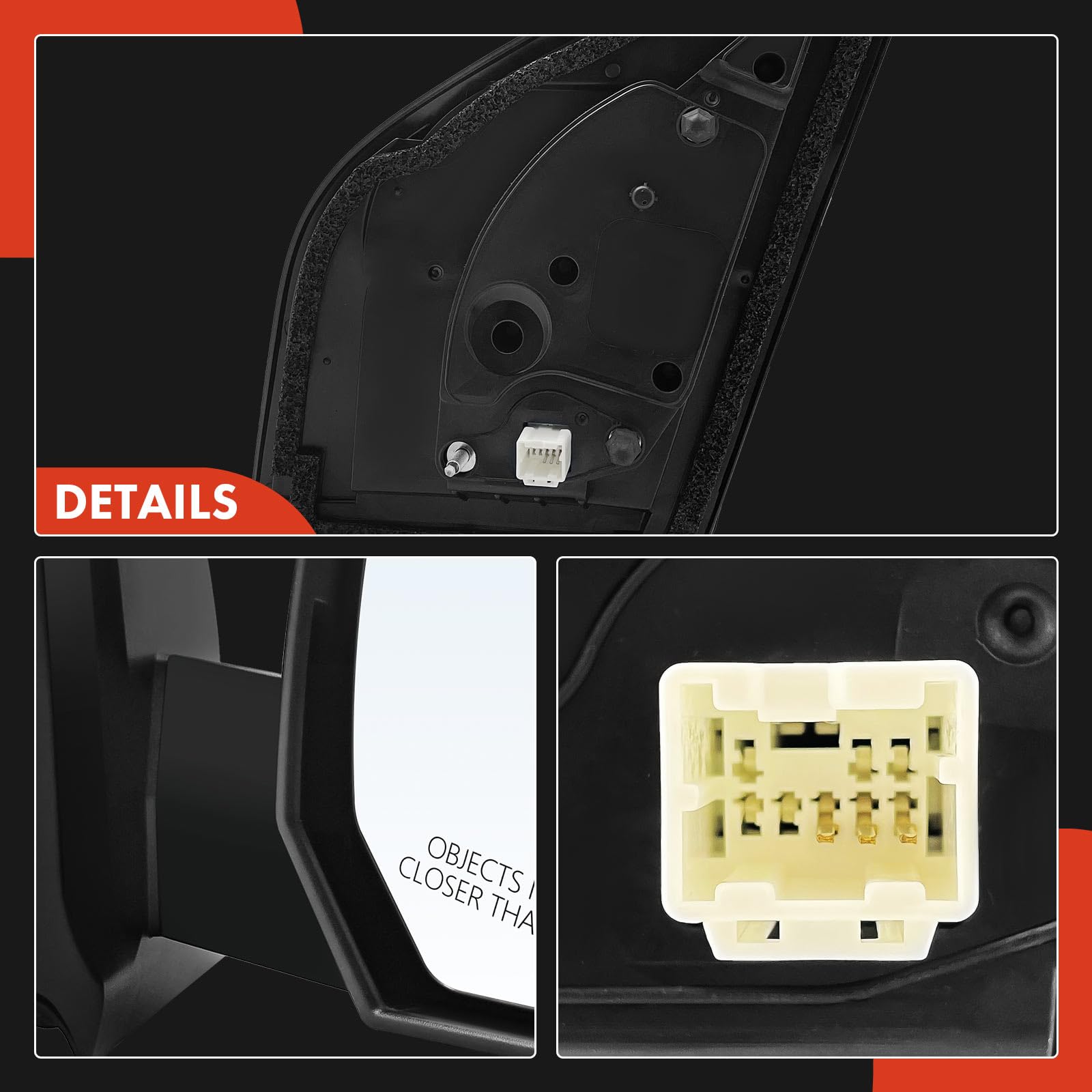 A-Premium Pair (2) Driver and Passenger Side Power Door Mirror - Compatible with Nissan Sentra 2007-2012 - Non-Heated Non-Folding Black Outside Rear View Mirror - Replace# 96302ET01E