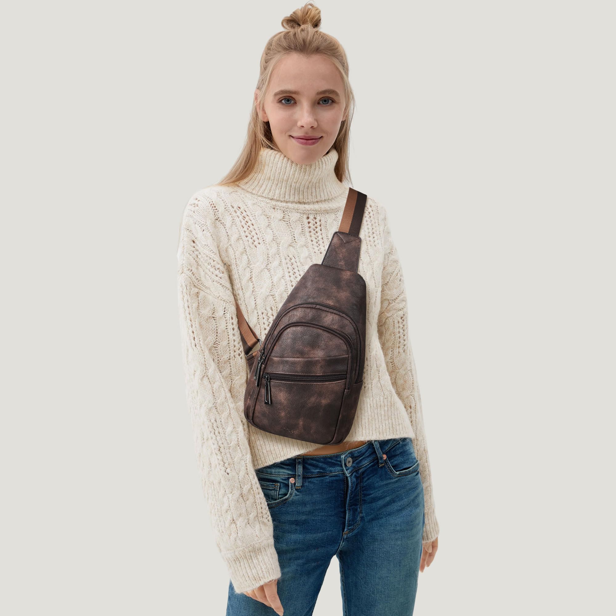 Sling Bag Crossbody Bags for Women Small Cross Body Bag Fanny Packs Chest Sling Purse for Daily Travel Leisure Sport