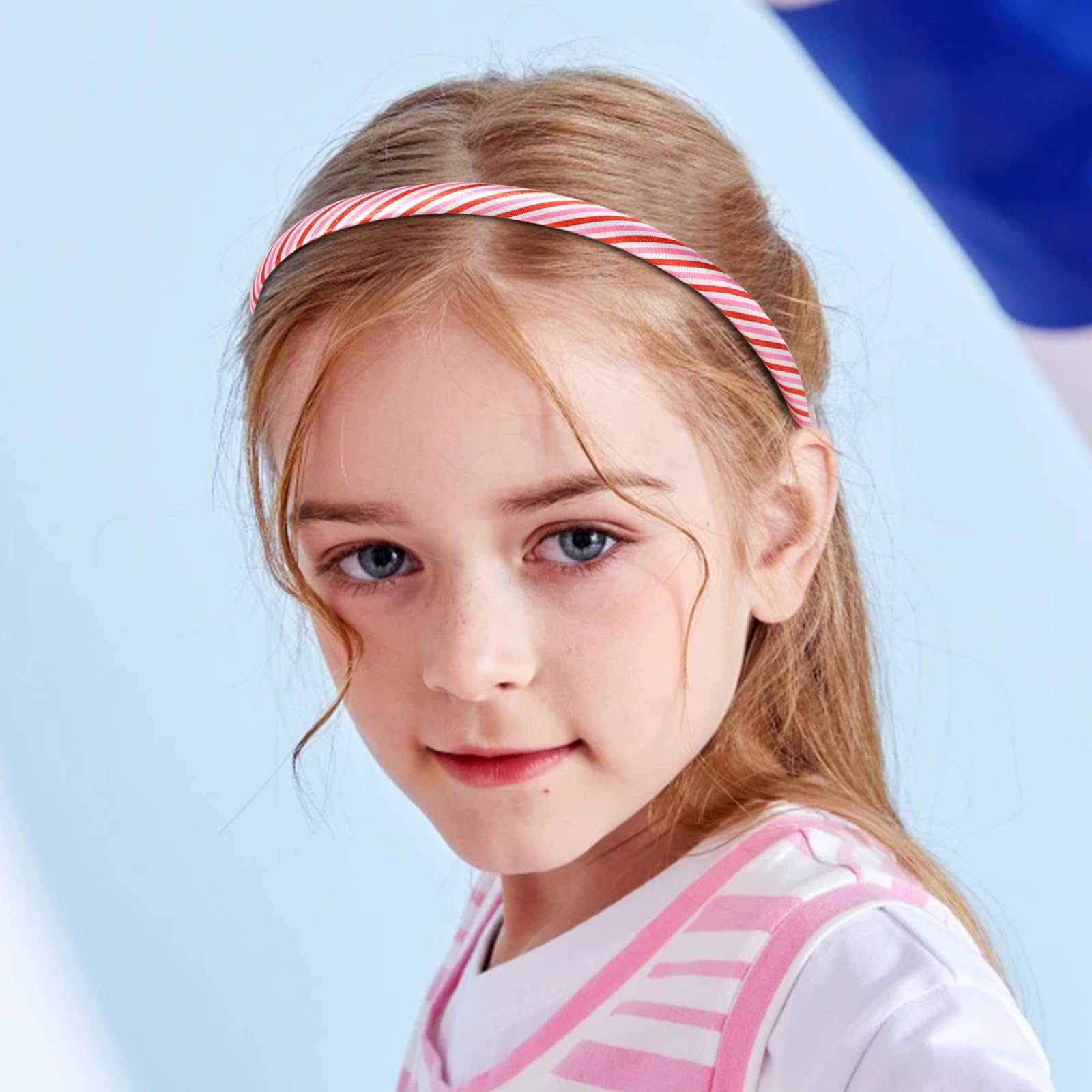 Fishdown Headbands for Girls 12Pcs Thin Head Bands for Girls Hairbands for Toddler Floral Cloth Fabric Covered Headband Birthday Party Favors