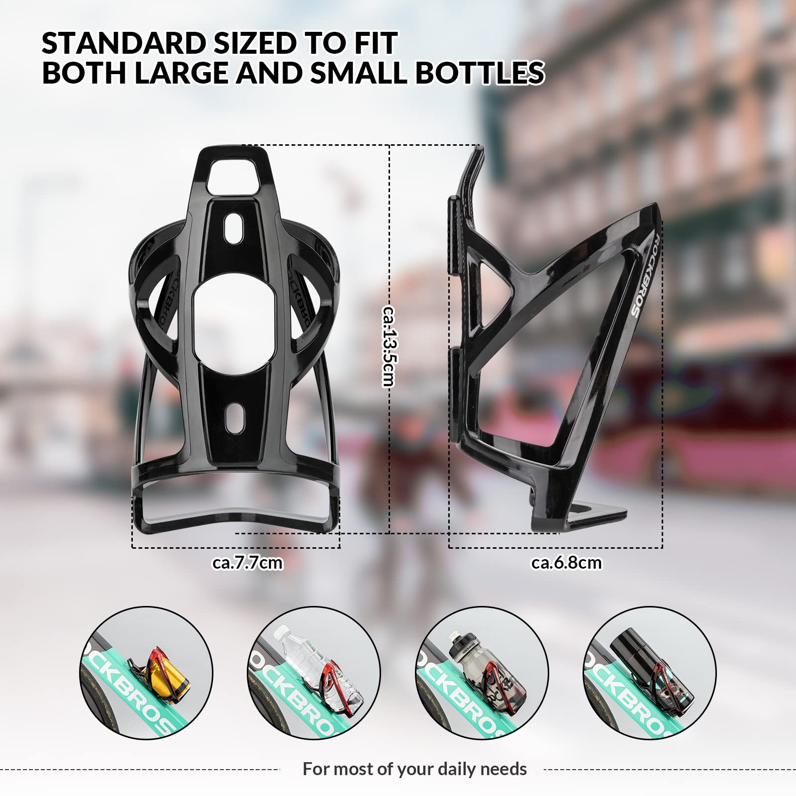 ROCKBROS Bike Water Bottle Holder Ultra-Light Bicycle Bottle Cages with Screws Tool, Universal Bike Cup Holder Rack for Road MTB Bikes…