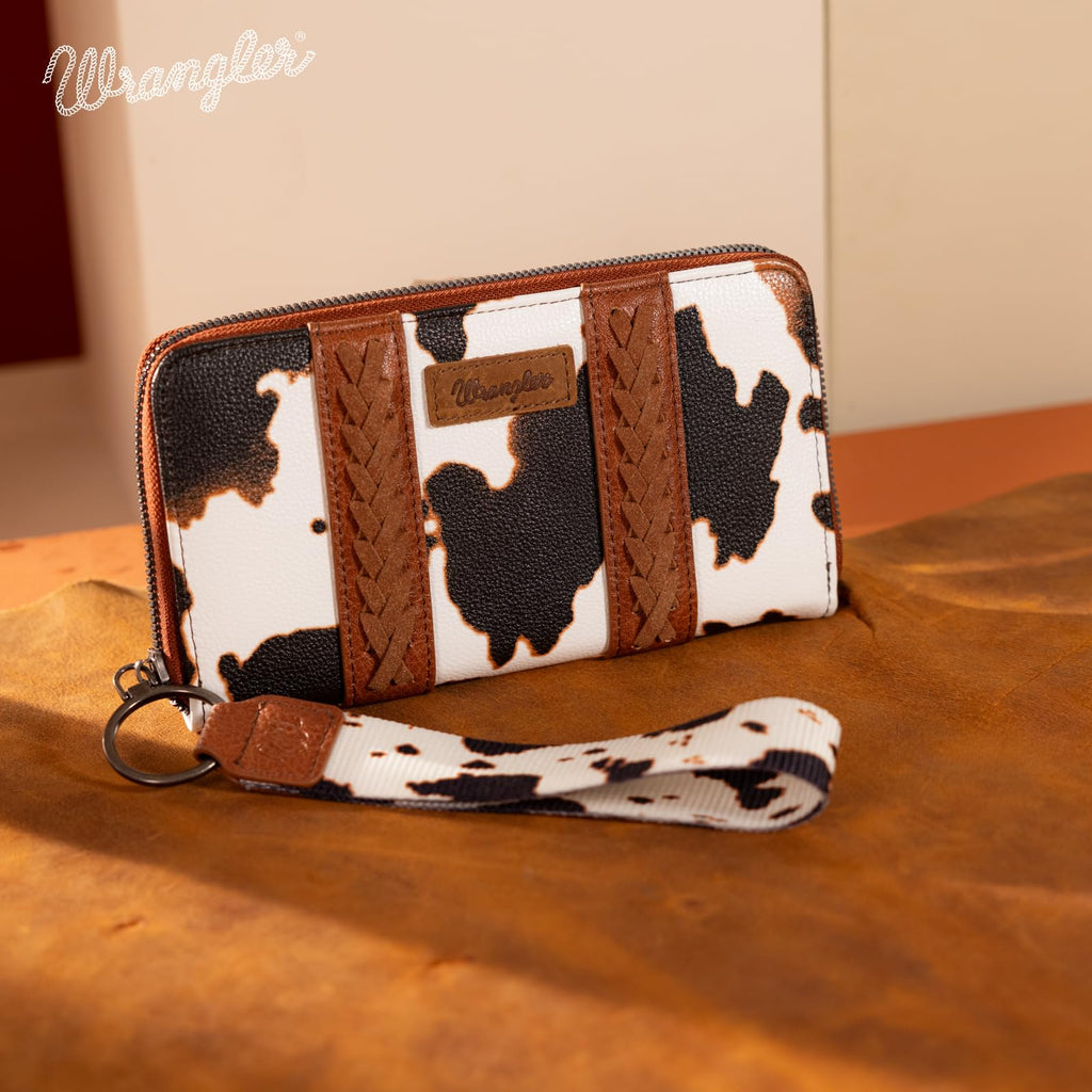 Wrangler Wallet Purse for Women Western Aztec Clutch Wristlet Wallet with Credit Card Holder