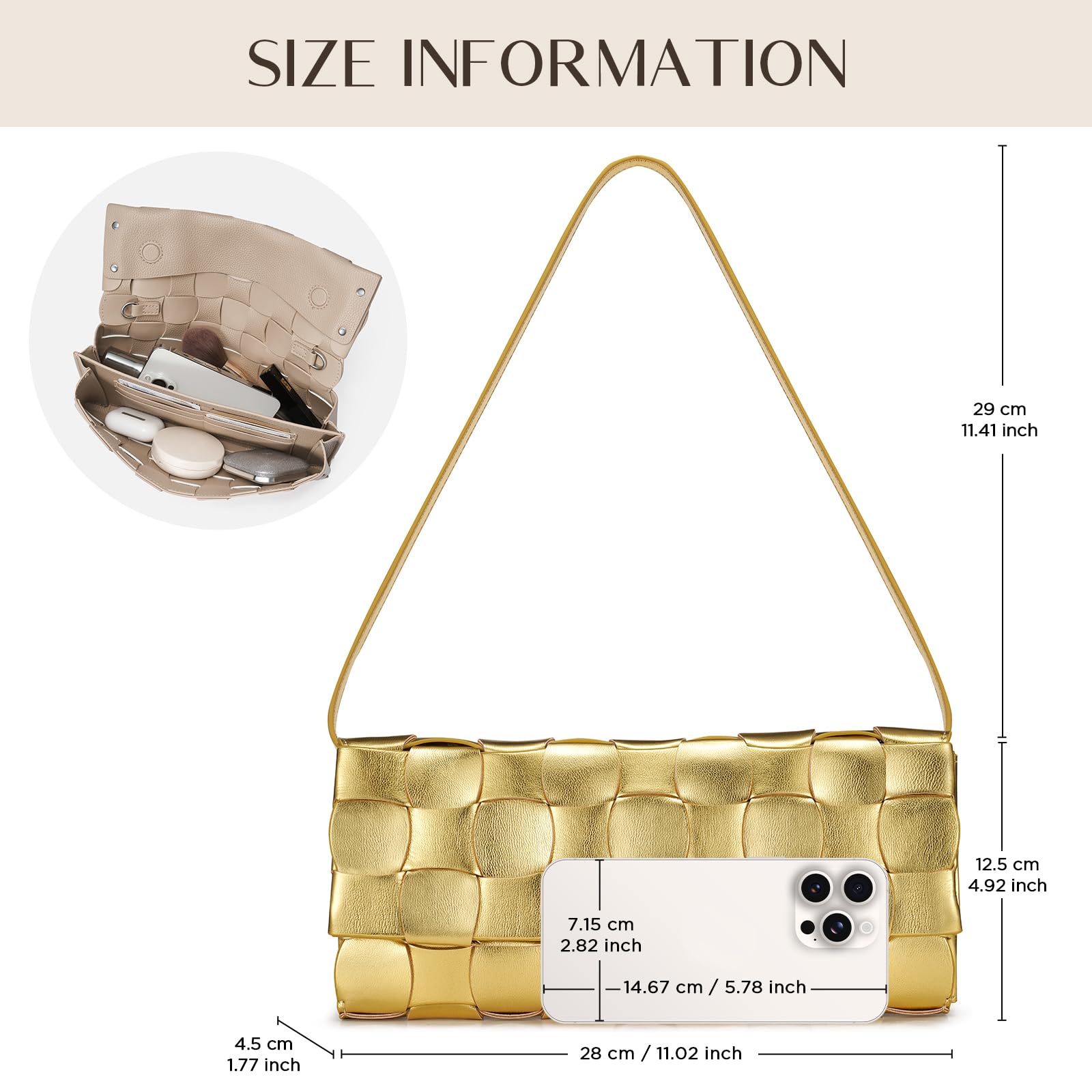 CHUNLI Woven Evening Clutch Purses for Women, PU Crossbody Shoulder Purse Handbag for Evening, Formal Events, Wedding, Party
