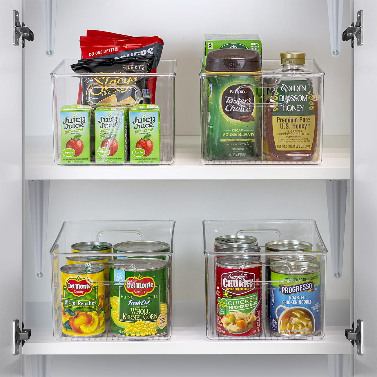 Sorbus Large Clear Plastic Storage Bins for Shelves, Clothes, with Handle - Clear Storage Bins, Drawer, Shelf, Closet, Pantry, Fridge, Freezer Organizer Bins, Closet Organizers and Storage (2 pack)