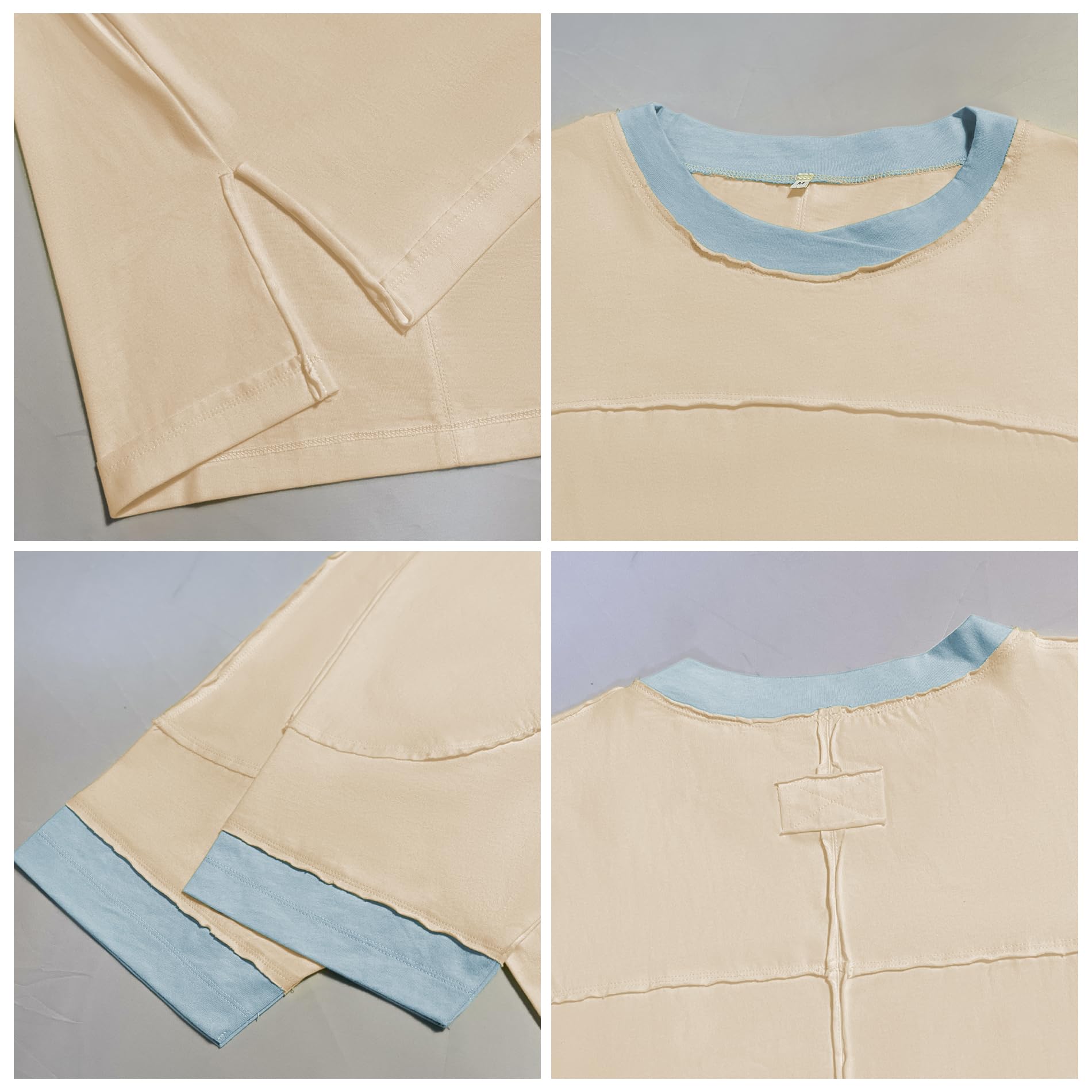 Songling Womens 3/4 Length Sleeve Casual Loose Fit Summer Tee Shirt Basics Cotton t Shirts Trendy Tops
