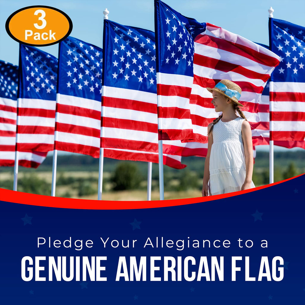 2X3 American Flag for Outside | American Flag Made in USA Heavy Duty American Flags for Outside 2X3 with Embroidered Stars and Sewn Stripes - All Weather US