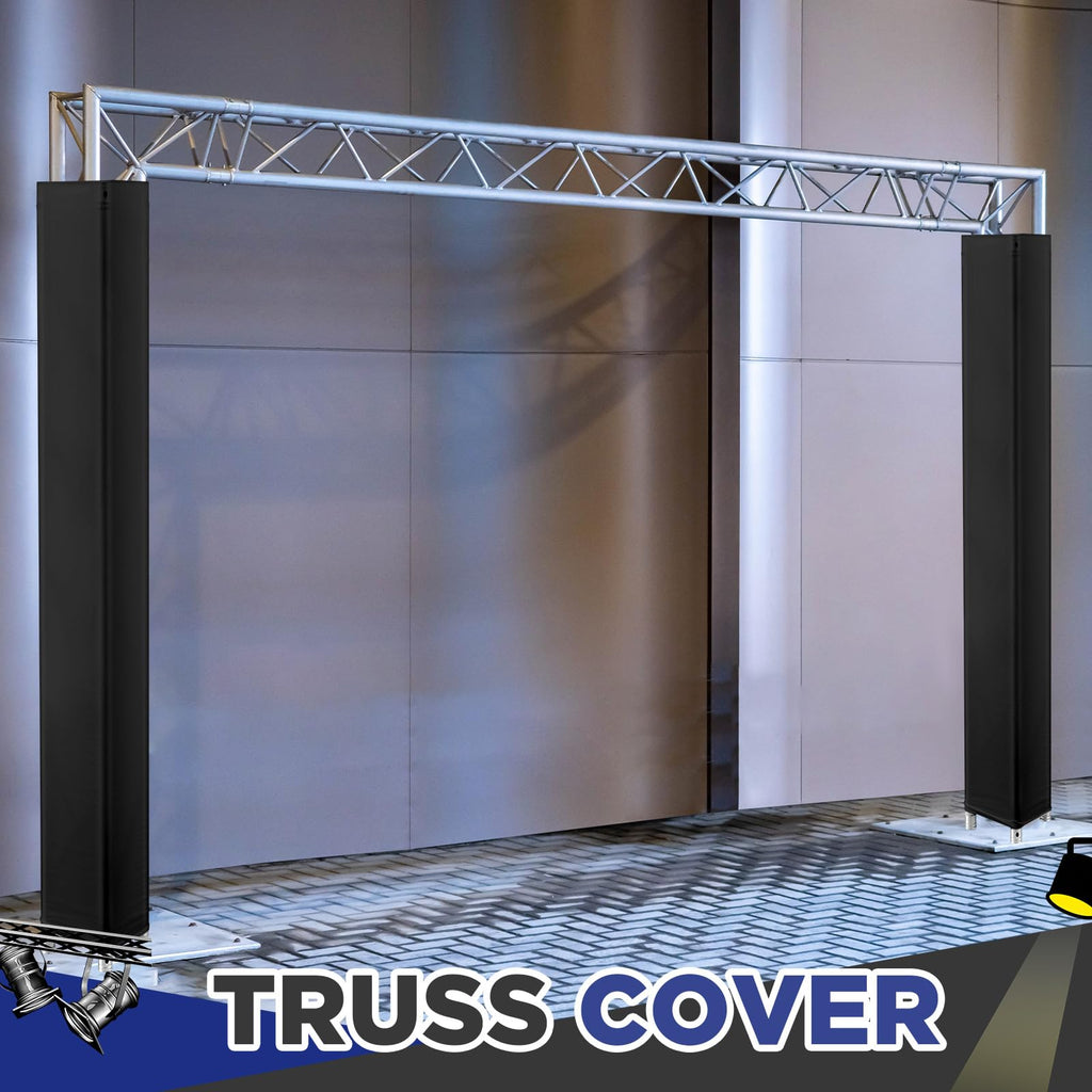 Hahafelt 2 Pcs Black Truss Cover Fits 4.92 ft x 12 in Box Truss Scrim Elastic Fabric Seamless Integration Easy Installation Pull over Sleeves