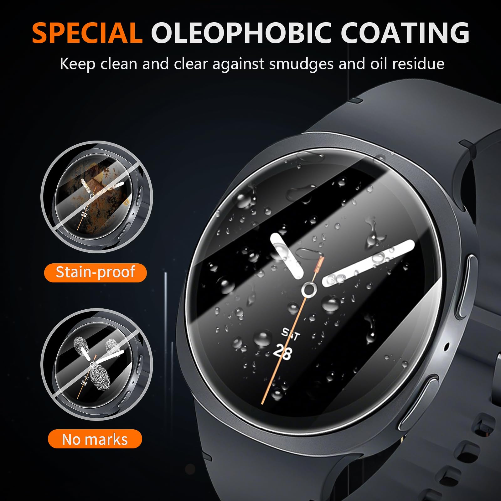 Suoman 4-Pack for Samsung Galaxy Watch 4 Classic 46mm Tempered Glass Screen Protector for Galaxy Watch 4 Classic 46mm Smartwatch [2.5D 9H Hardness] [Anti-Scratch]