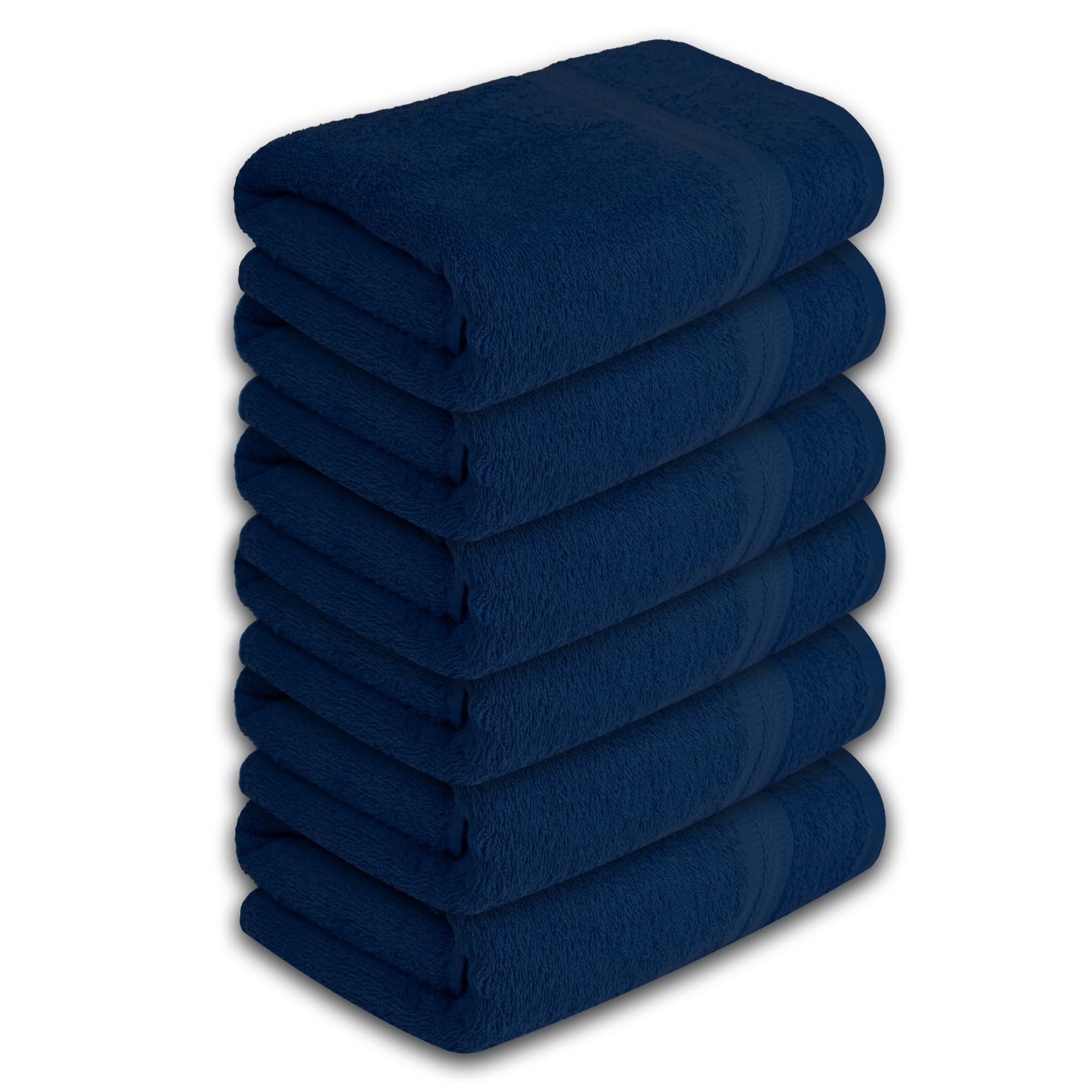 Medium Bath Towels Pack of 6 – 24x48 Inches – Soft, Quick Dry & Highly Absorbent – 100% Cotton Towels for Bathroom, Spa, Gym & Hotel – Aqua Blue