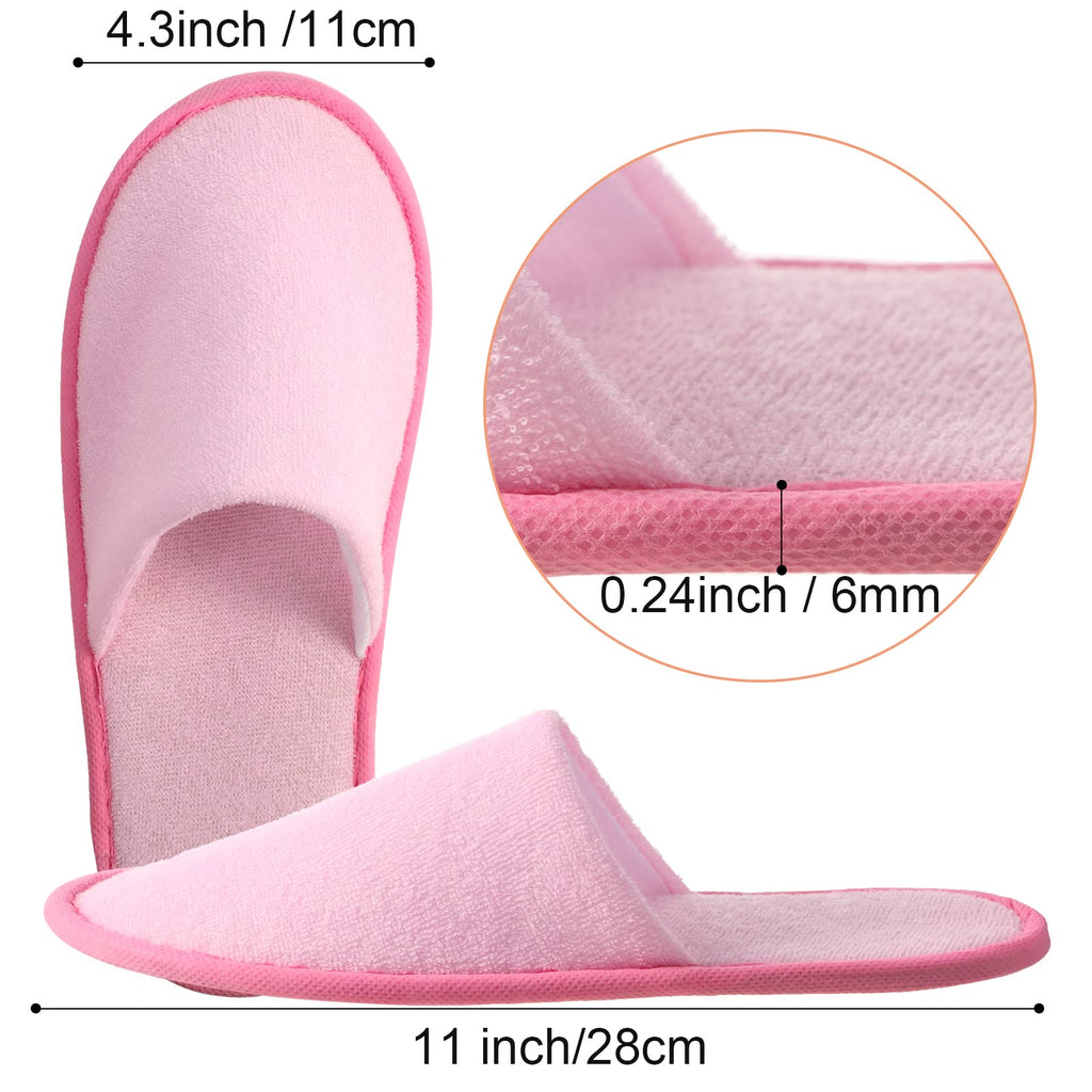 Geyoga 24 Pairs Disposable Slippers for Guests Bulk 2 Size Cotton Soft Spa Hotel House Slippers for Women Men Wedding Party Shoeless Home Indoor Travel