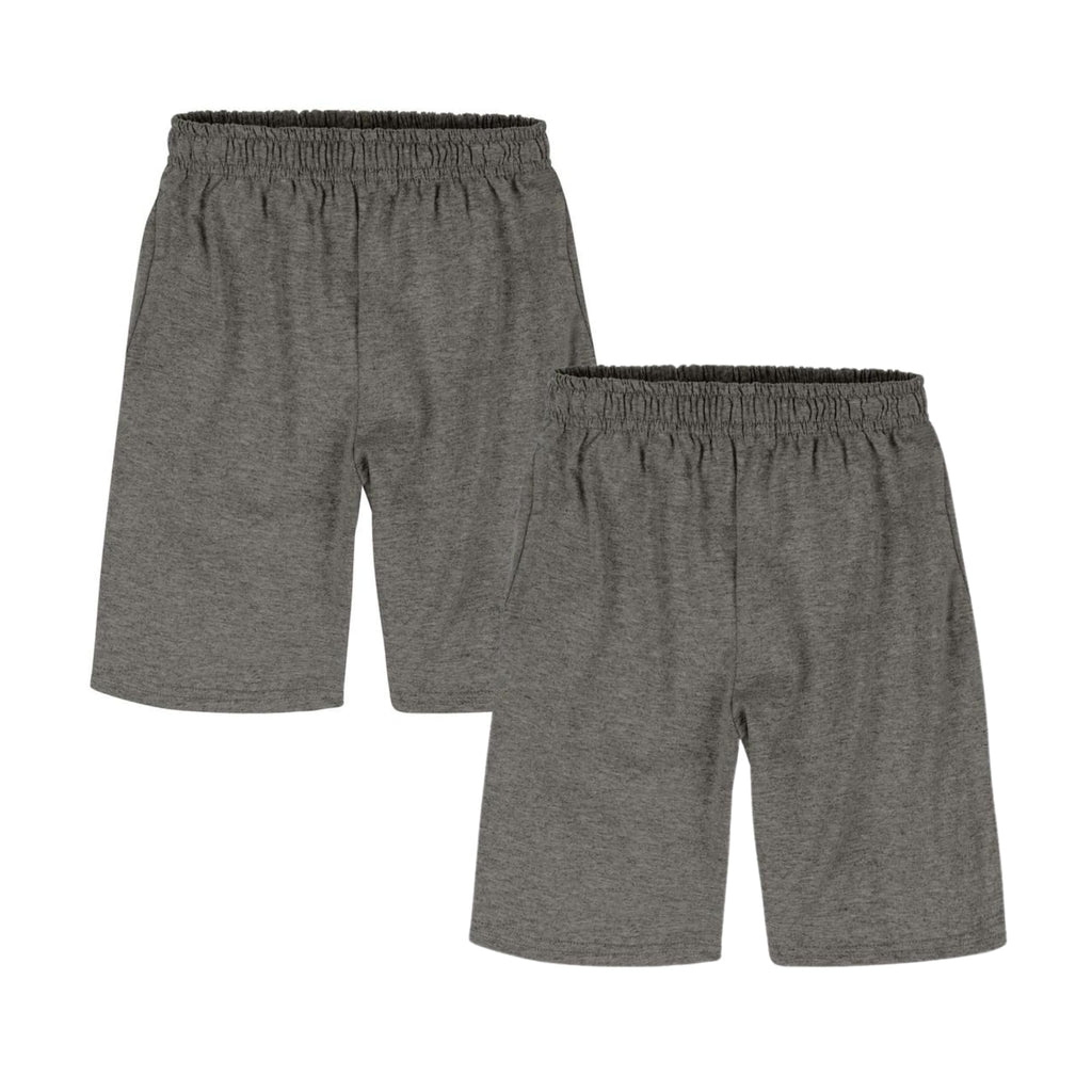 Hanes Boys Jersey Shorts Pack, 2-Pack, Cotton Shorts for Boys with Pockets, Pull-On Shorts
