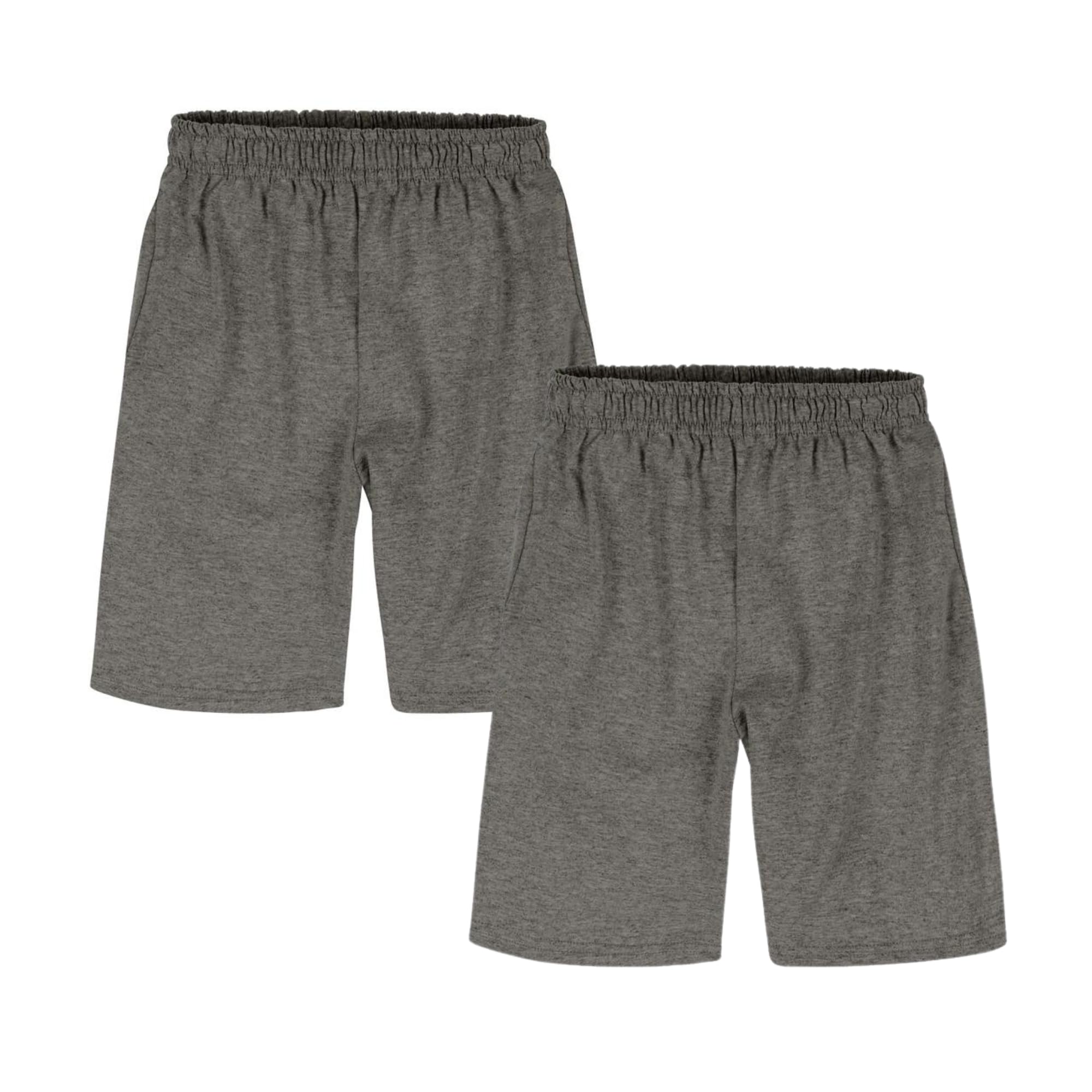 Hanes Boys Jersey Shorts Pack, 2-Pack, Cotton Shorts for Boys with Pockets, Pull-On Shorts