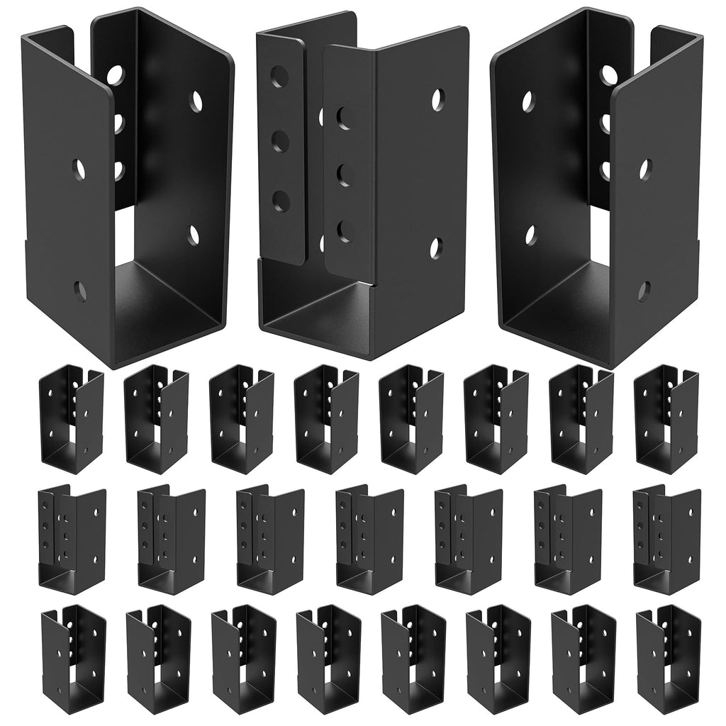 FMhotu Concealed Joist Hanger (1 Pack),4"x6" Outdoor Concealed-Flange Joist Bracket with Screws, Q235B Steel Powder Coated Concealed Mount Light Joist Hangers for 4"x6" Beam, Swing, Handrail, Fence