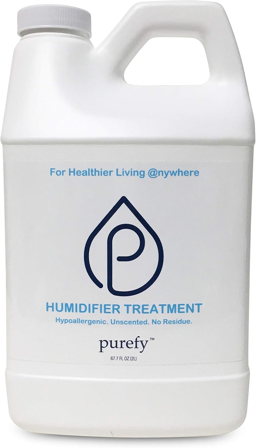 PUREFY Ultrasonic & Evaporative Humidifier - 68 oz Hypoallergenic, Unscented, No Residue, Baby Safe, Auto Cleaning