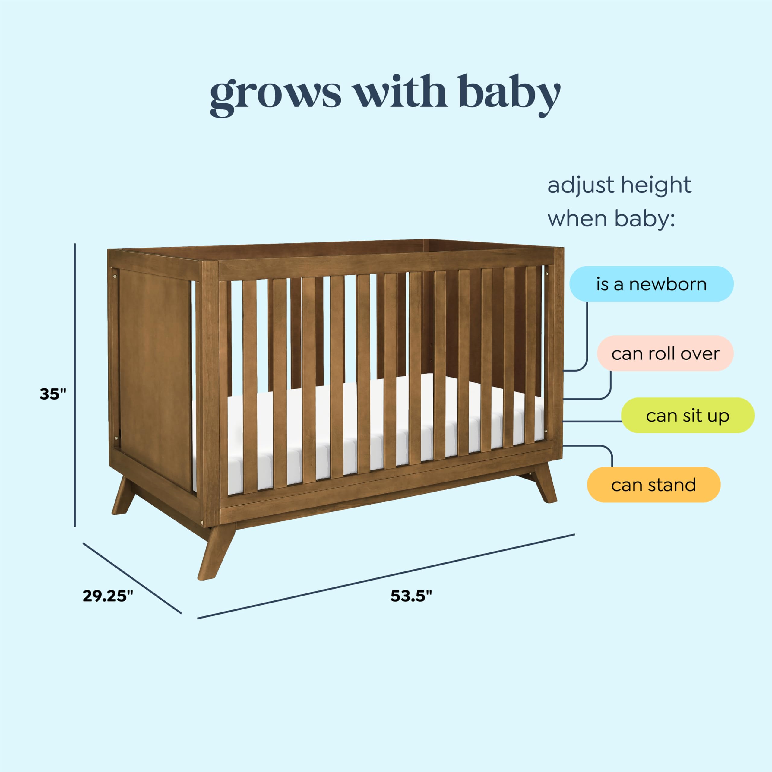 Davinci Otto 3-in-1 Convertible Crib in Walnut, Greenguard Gold Certified
