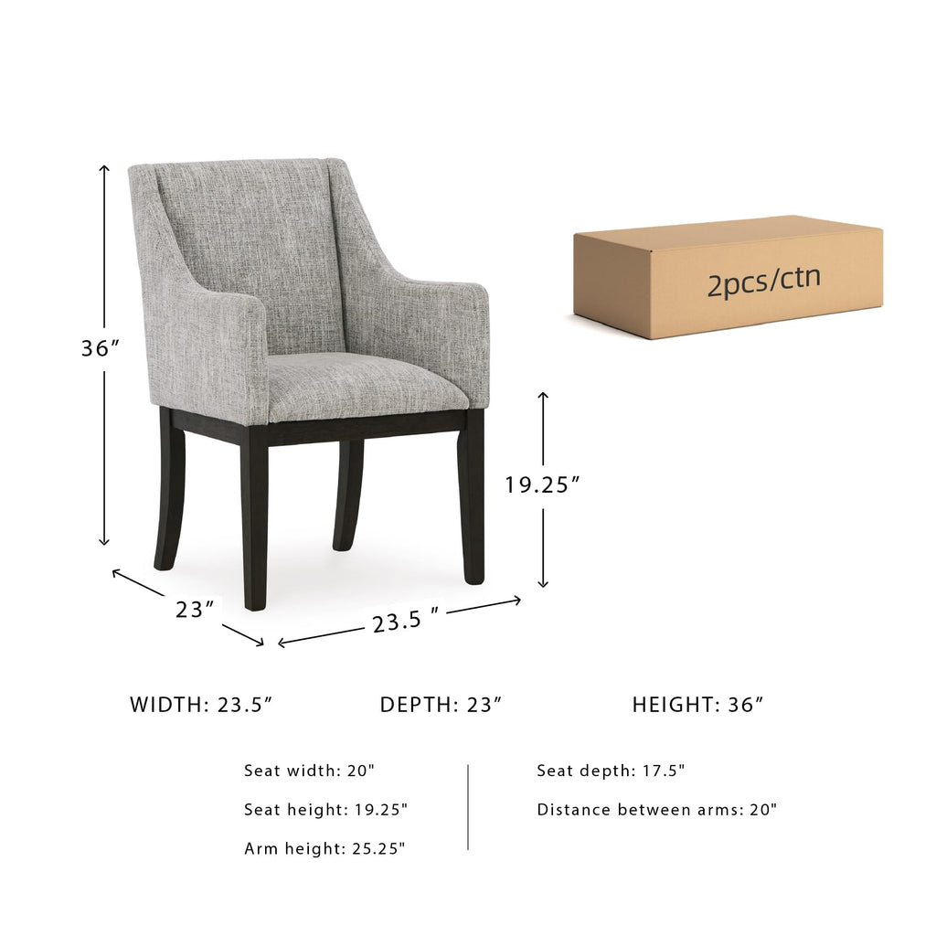Signature Design by Ashley Chalanna Solid Wood Frame Dining Chair, Set of 2, White