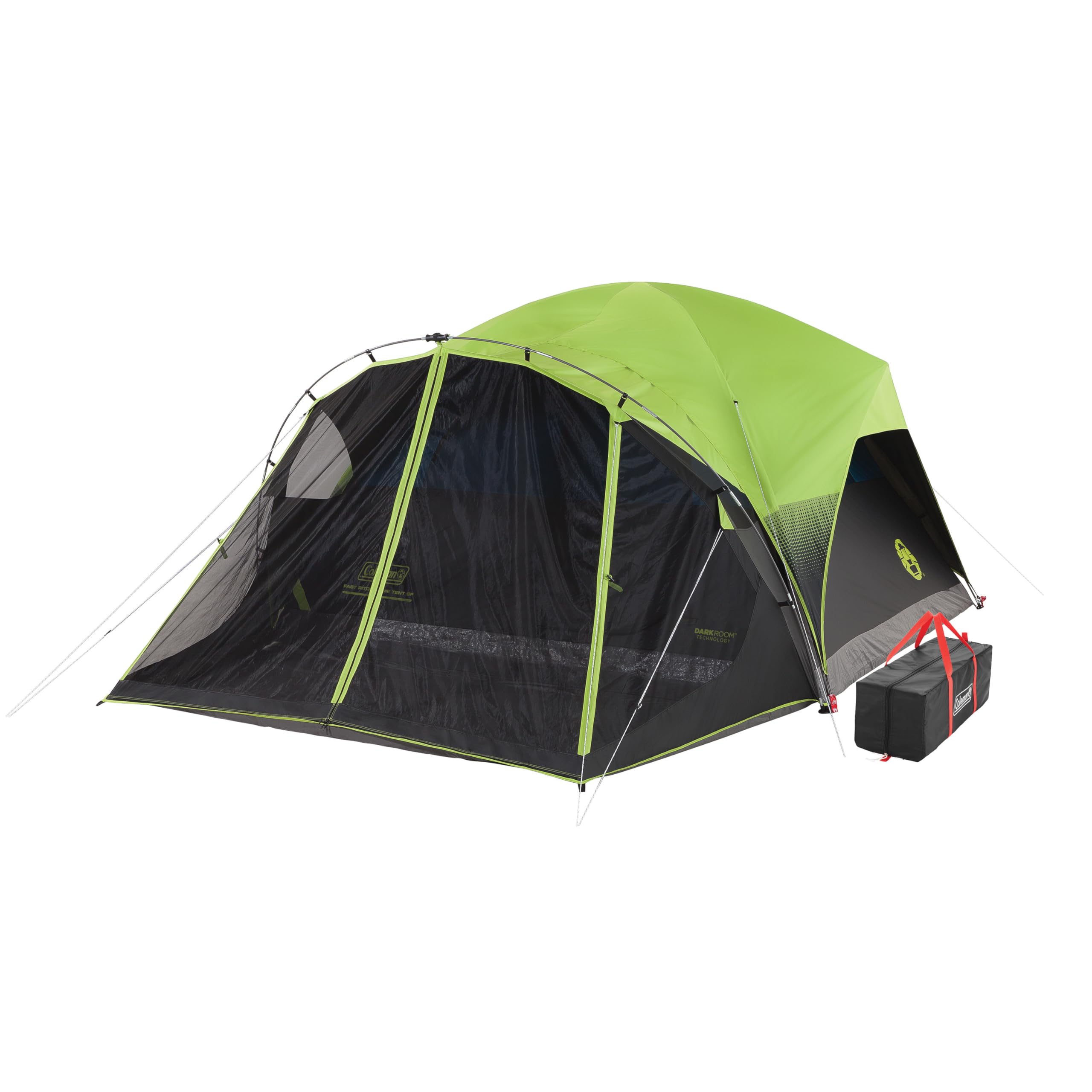 Coleman Carlsbad Dark Room Tent with Screened Porch, 4/6 Person Tent Blocks 90% of Sunlight to Keep Inside Cool, Weatherproof Shelter with Easy Setup