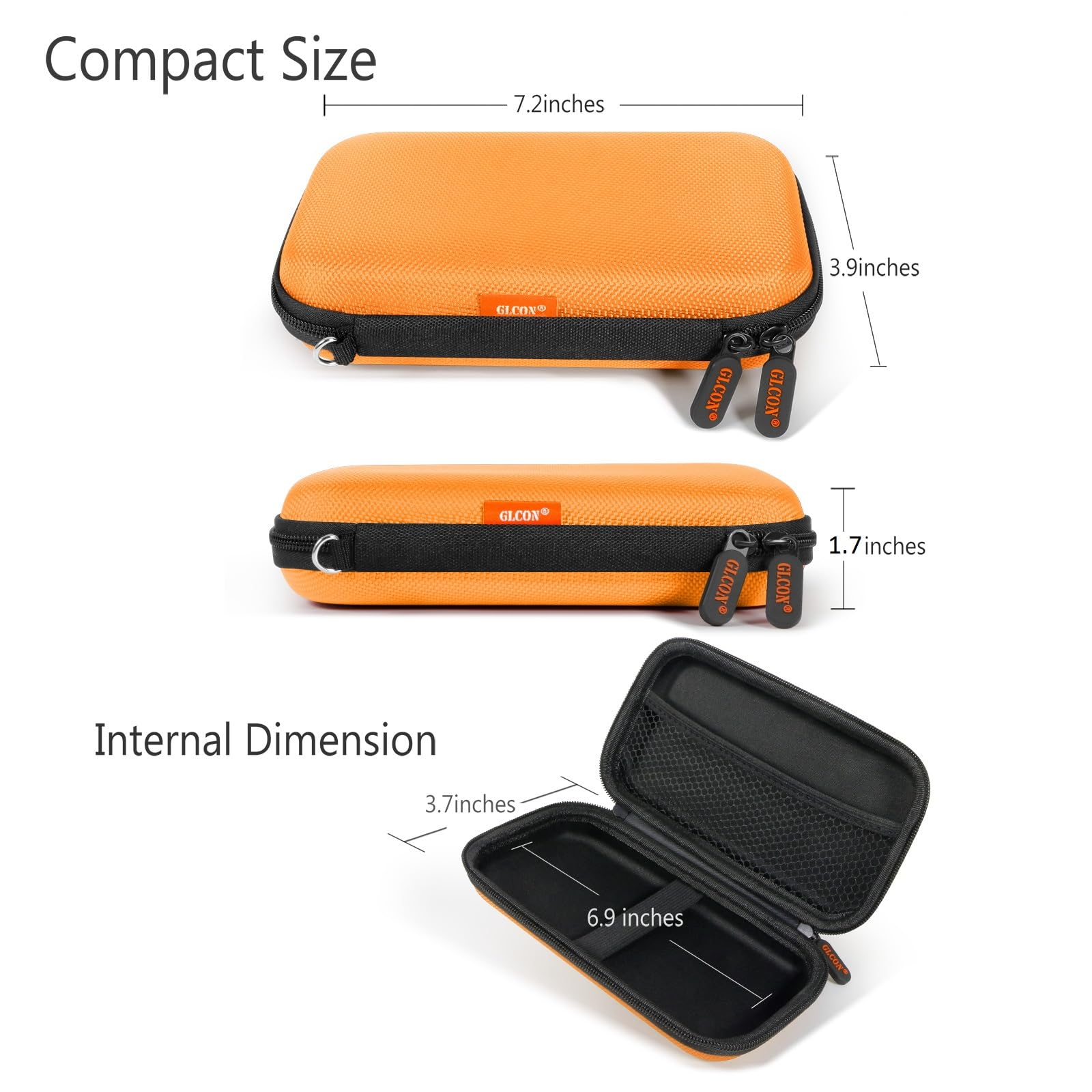 External Hard Drive Case - GLCON Shockproof EVA Carrying Case for WD My Passport Element Seagate Expansion Backup Toshiba 1TB 2TB 4TB - High Protection Portable Travel Electronic Power Bank Bag