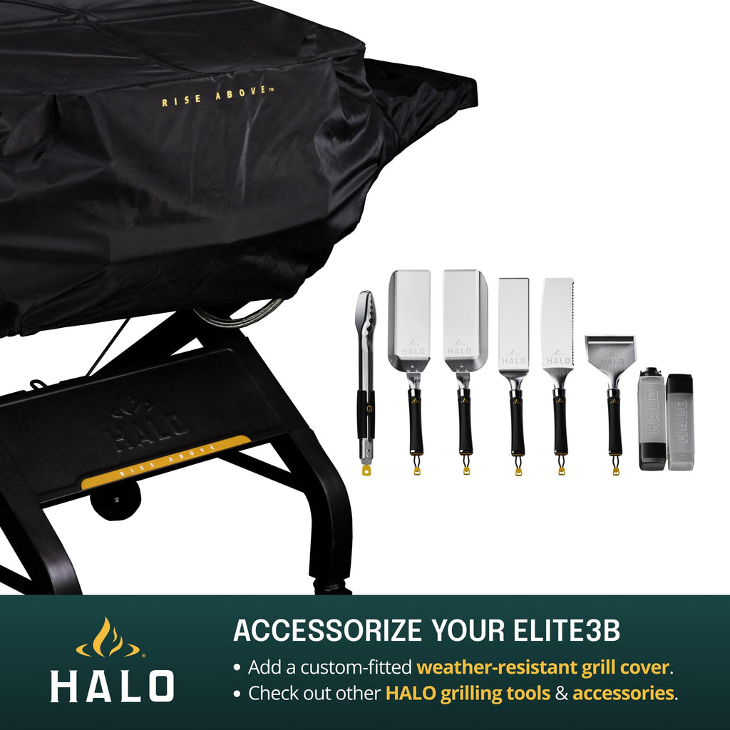 HALO Elite1B Outdoor Griddle | 2 Cooking Zones | 284sq. In. (21″ x 13.53″) Wind-Proof Cooking Surface | Portable Flat Top for Camping, Tailgates, and Patios | Propane Gas Grill | HZ-1007-ANA