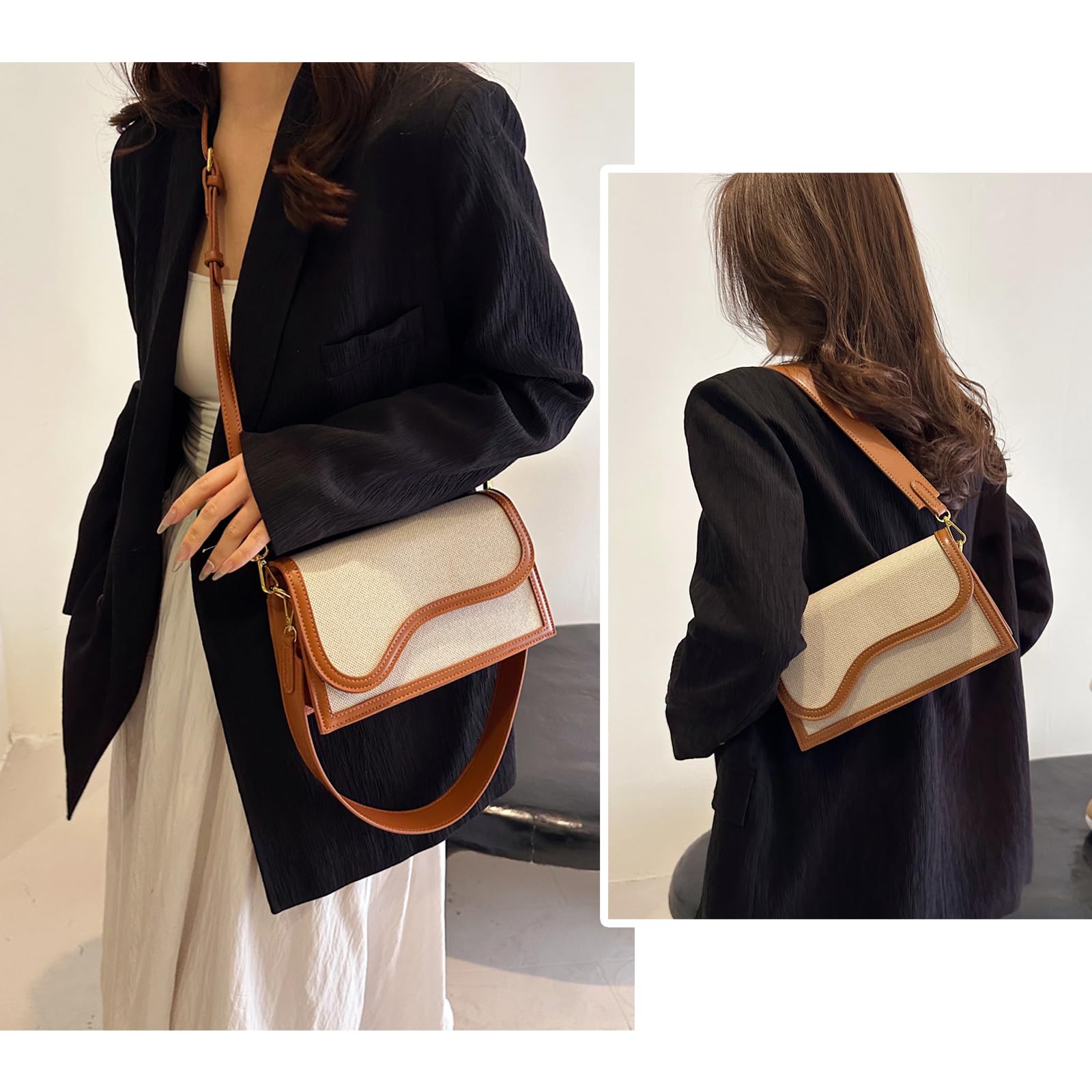 Travistar Crossbody Bags for Women Trendy - Small Cross Body Purse Shoulder Bag Leather Handbags Evening Clutch with 2 Straps | 2 detachable straps