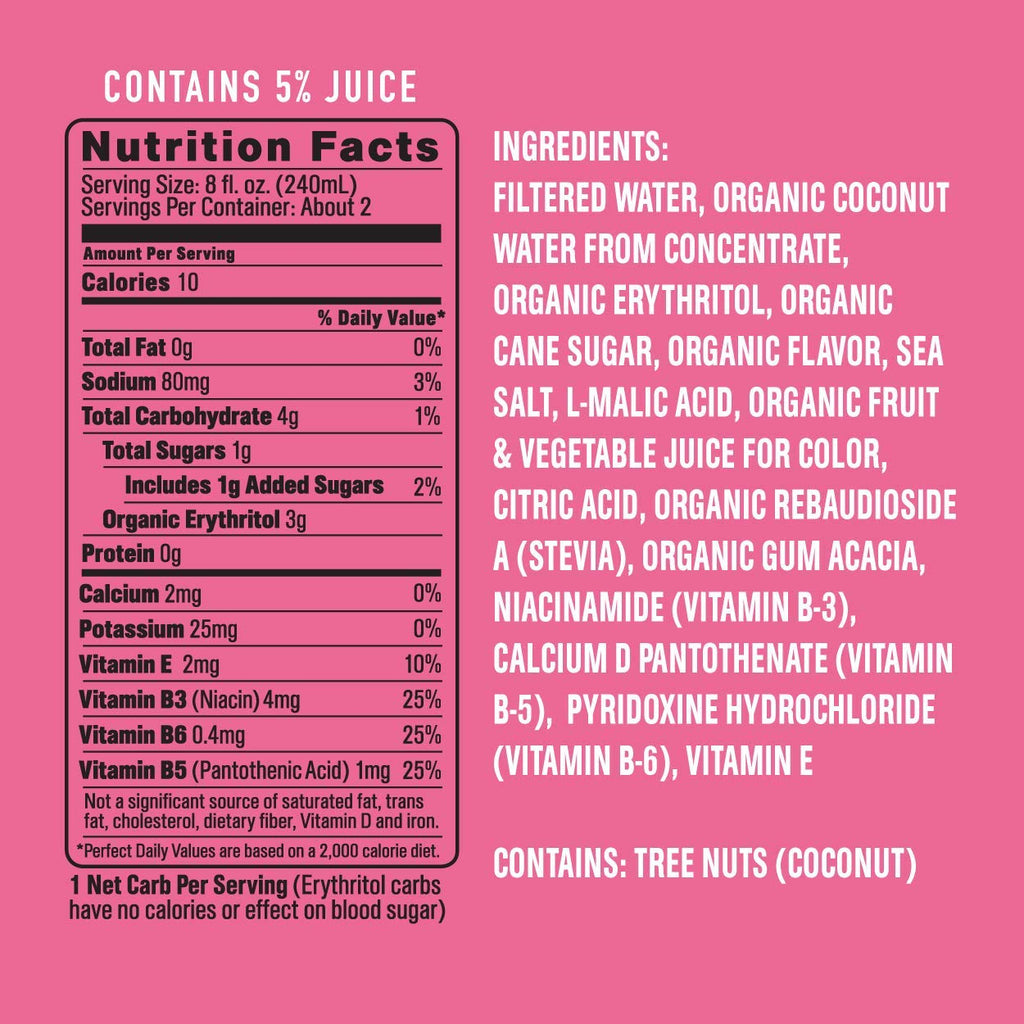 ROAR Complete Hydration Organic - Electrolyte Drinks Loaded with Vitamins C, B5, B12 - Non-GMO, Gluten-Free - Strawberry Lemonade - 12 pc