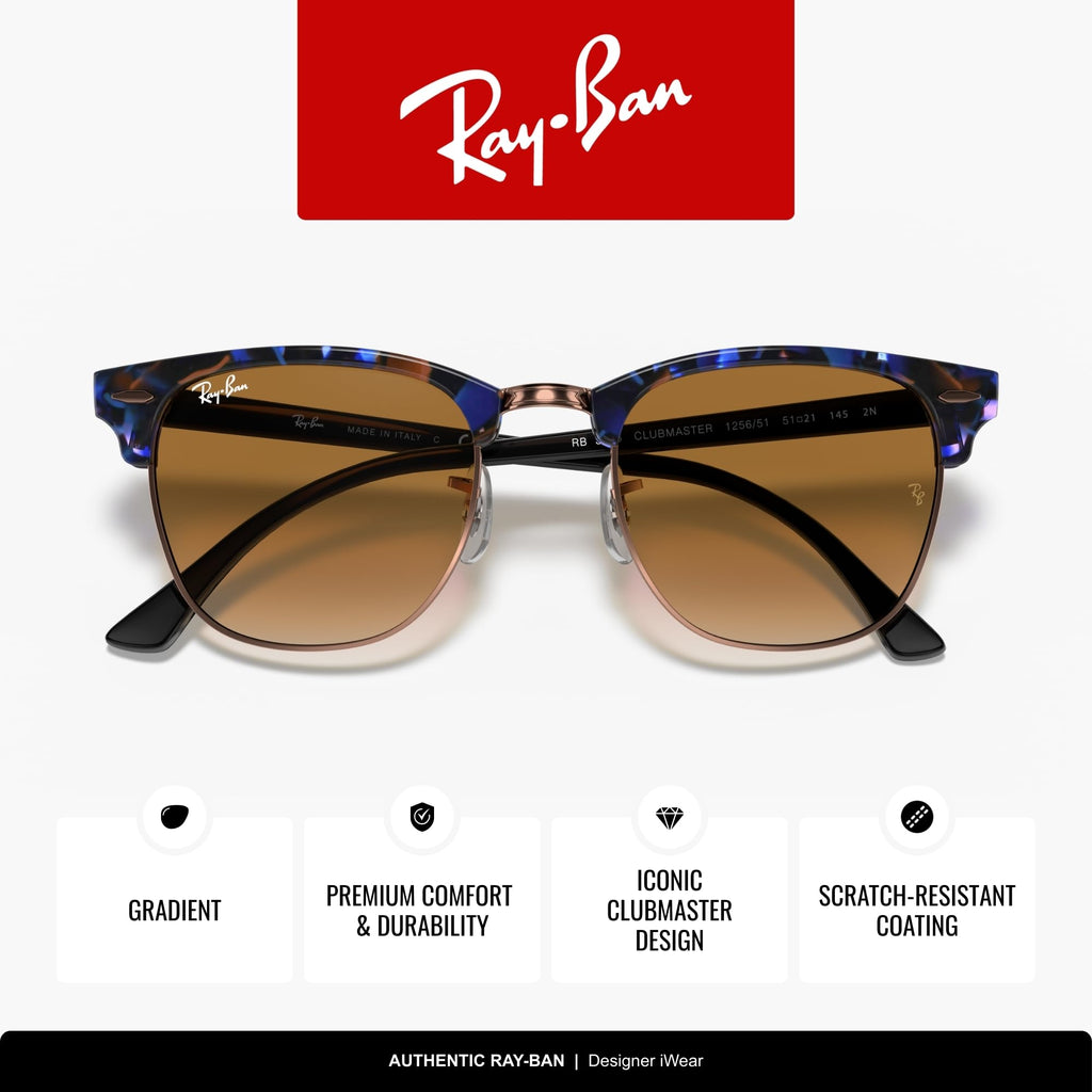 Ray-Ban RB3016 Clubmaster Classic Square Sunglasses for Men for Women
