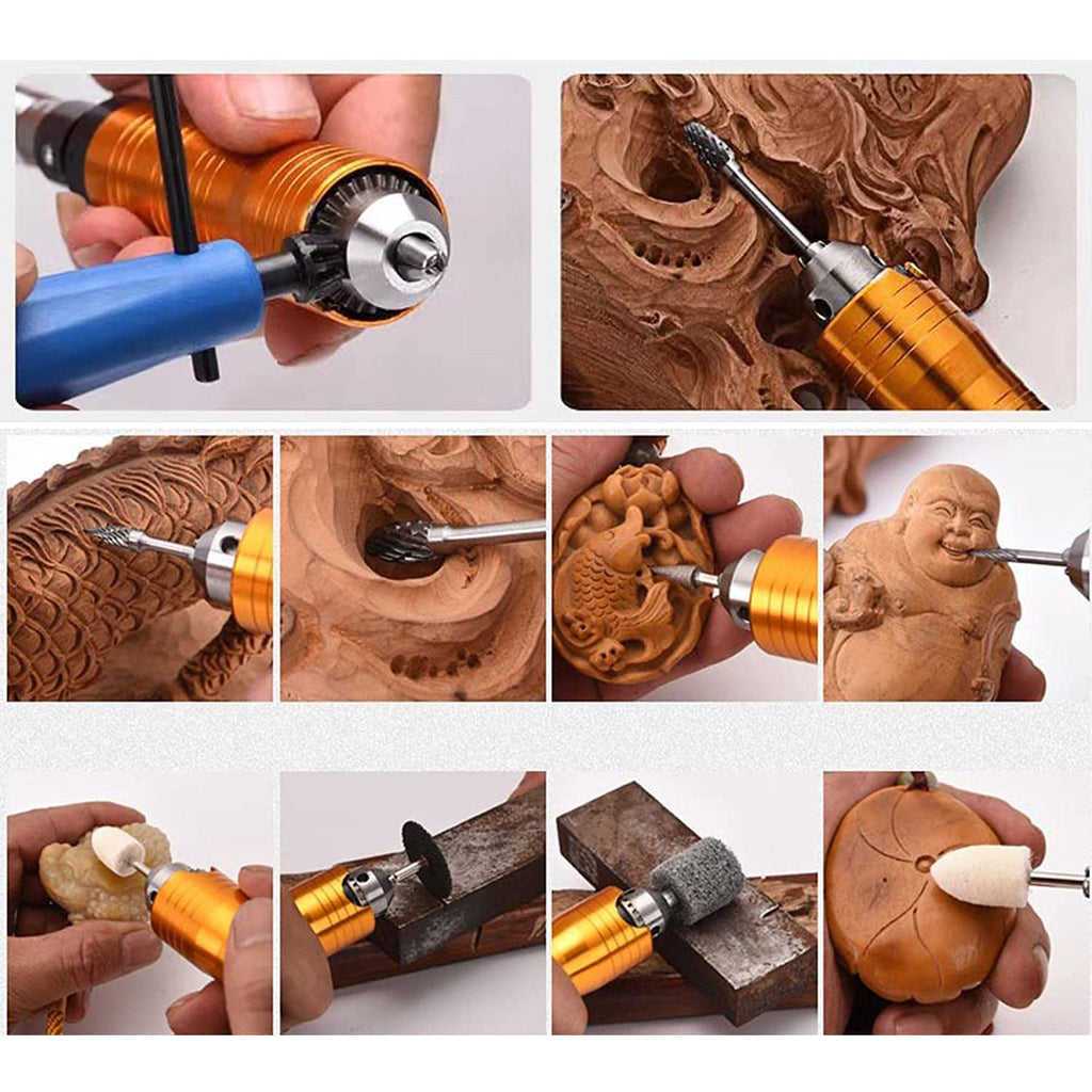 380W Flex Shaft Rotary Tool with Stepless Speed Foot Pedal, Multi-Function Metal Hanging Grinder Carver Kit - Ideal for Carving, Buffing, Drilling, Polishing, Sanding, Cutting- Includes DIY Accessorie