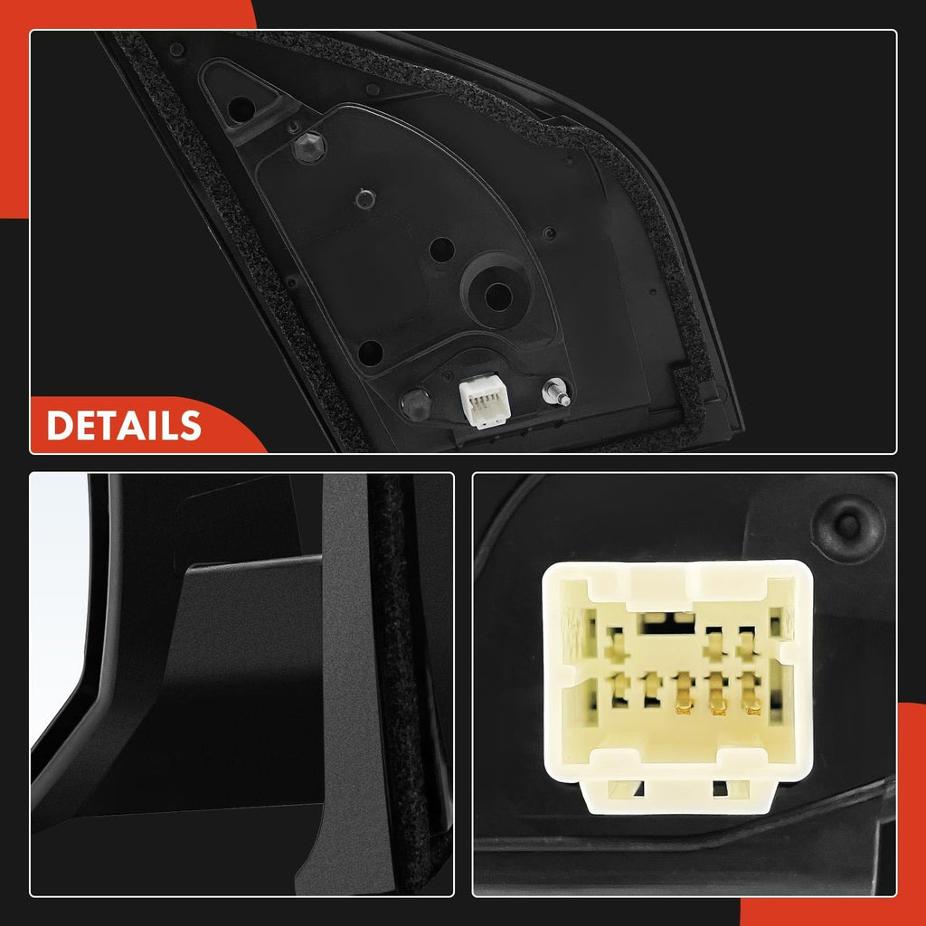 A-Premium Pair (2) Driver and Passenger Side Power Door Mirror - Compatible with Nissan Sentra 2007-2012 - Non-Heated Non-Folding Black Outside Rear View Mirror - Replace# 96302ET01E