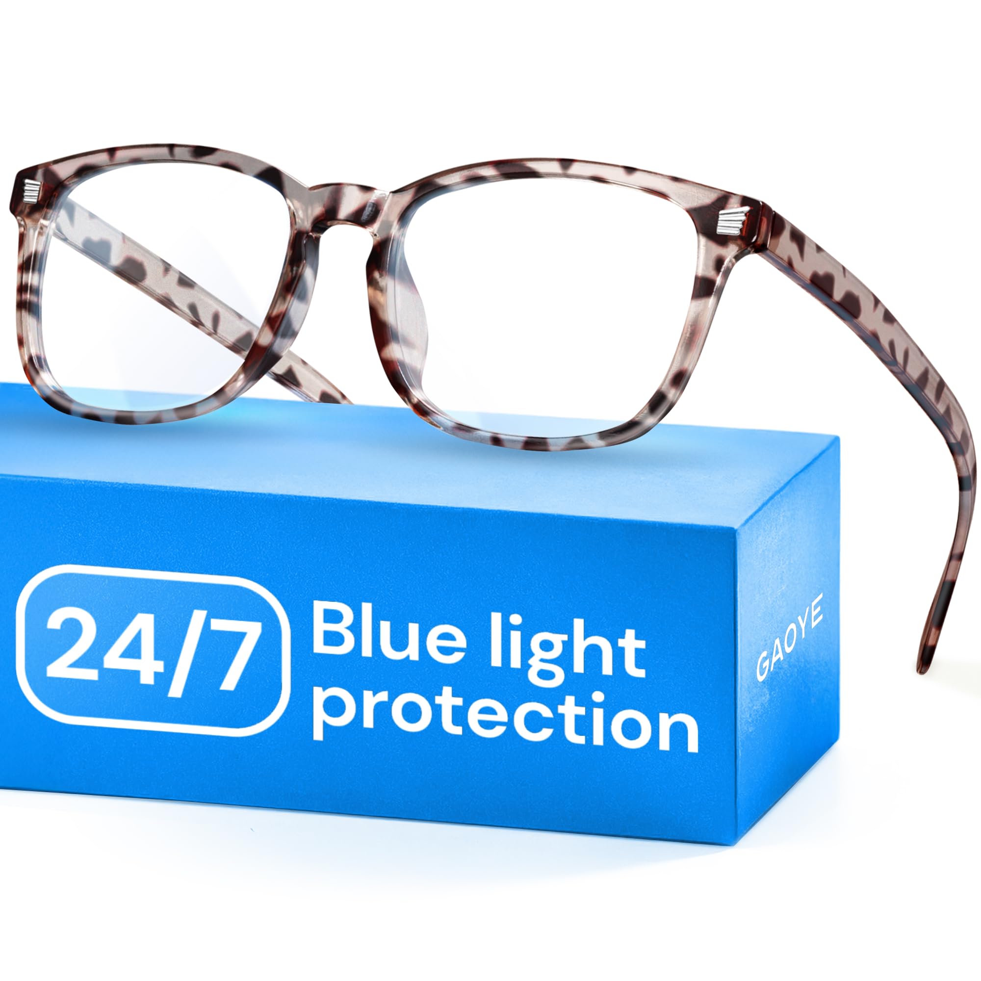 Gaoye Transparent, Clear Blue Light Glasses for Computer & Gaming - Anti UV Ray Lenses, Scratch-Resistant & Comfort Fit