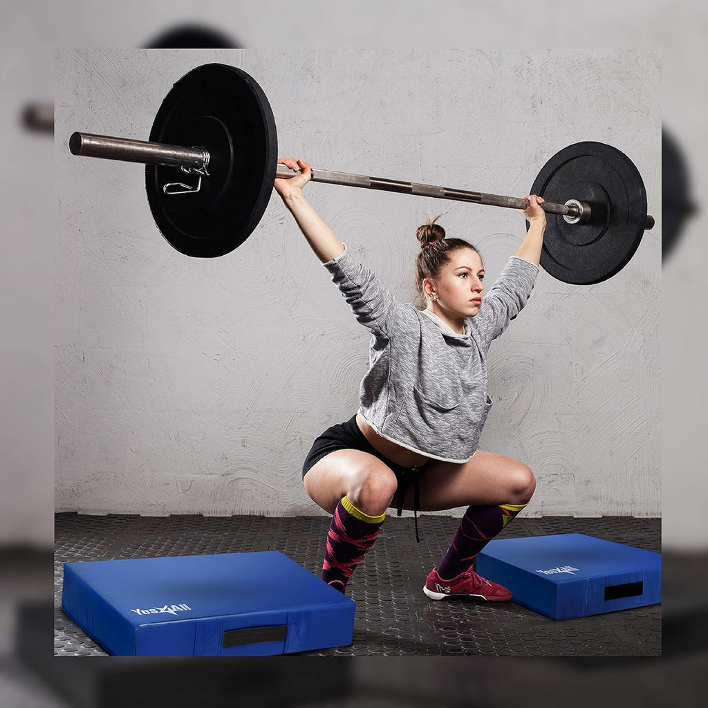 Yes4All Silencer Drop Pads/Weightlifting Drop Pads with PVC Cover & Easy Carry Handles – Sold in PairsVariation Theme