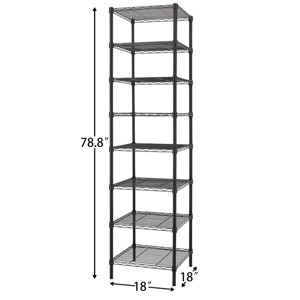 Finnhomy Heavy Duty 5 Tier Wire Shelving Unit, 18x18x59-inches 5 Shelves Storage Rack, Metal Shelving with Thicken Steel Tube, NSF Certified, Chrome