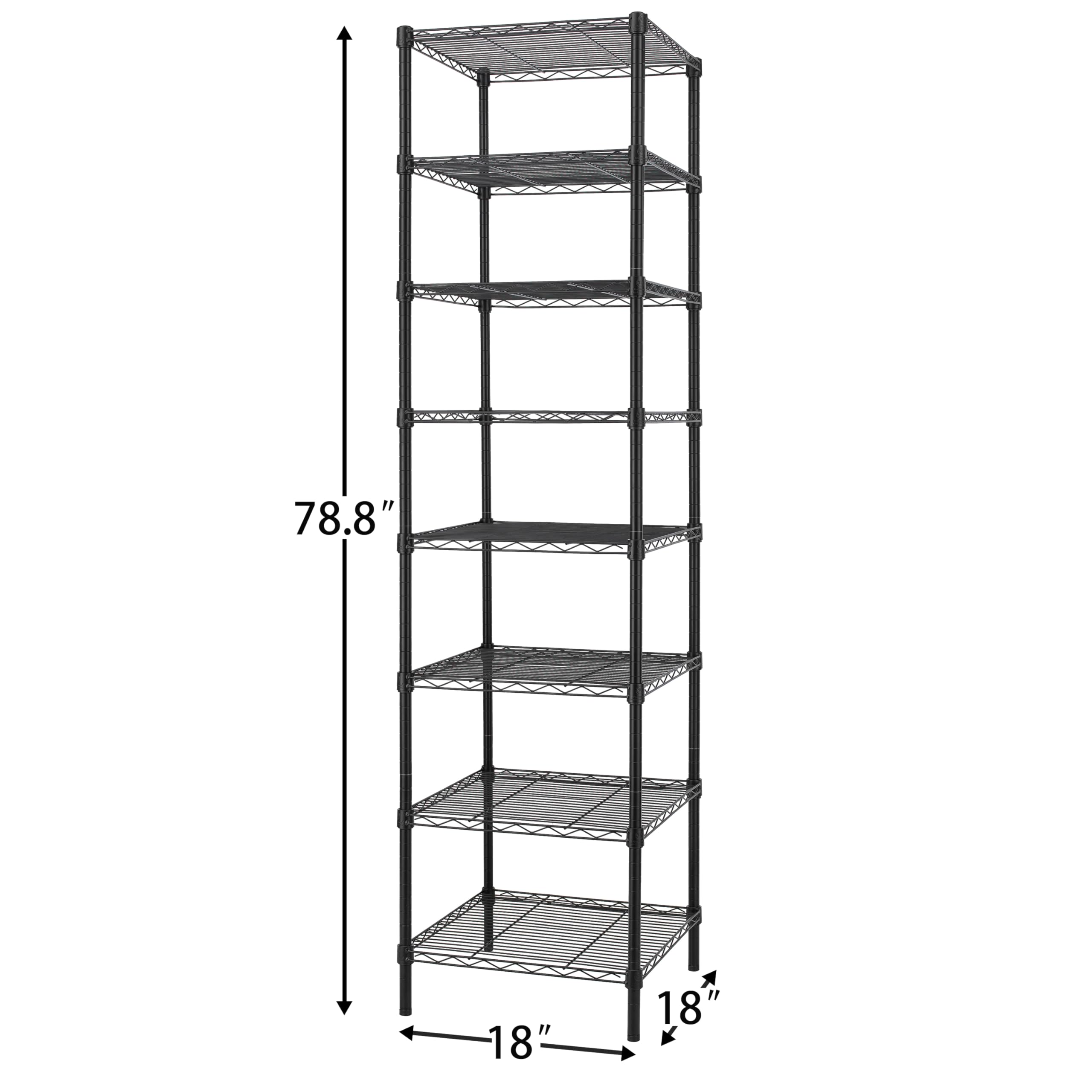 Finnhomy Heavy Duty 5 Tier Wire Shelving Unit, 18x18x59-inches 5 Shelves Storage Rack, Metal Shelving with Thicken Steel Tube, NSF Certified, Chrome