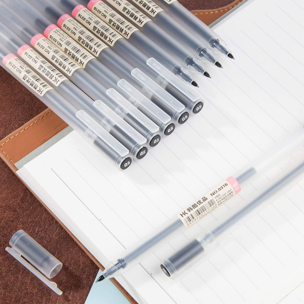 XSG Black Gel Pens[0.5mm]，Extra fine point pens Ballpoint pens For japanese Office School Stationery Supply 12 Packs