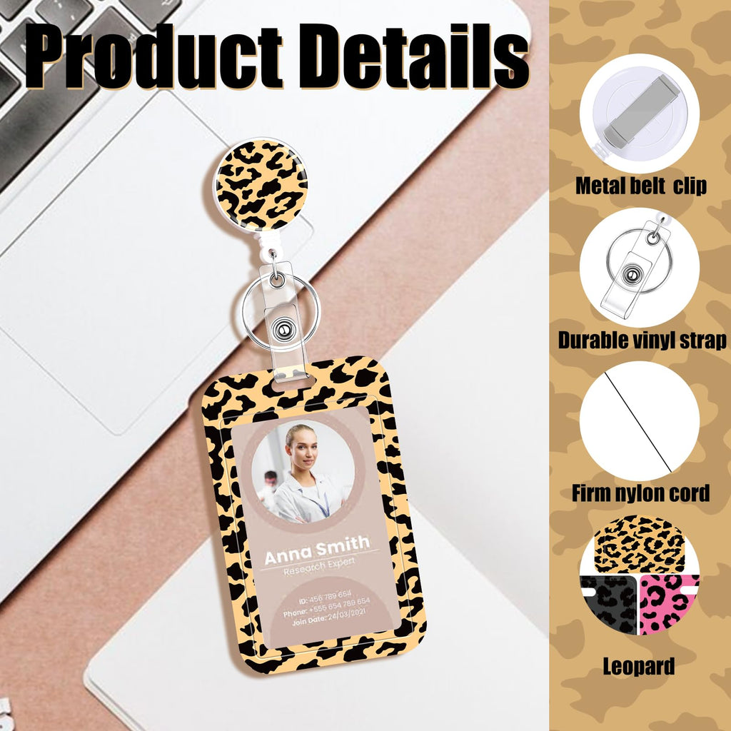 3 Set Badge Holder Retractable Reel Bloom ID Badge Holders with Clip Cute Name Badge Holders for Teacher Nurse Doctor Student Office Workers