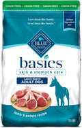 Blue Buffalo Basics Adult Large Breed Grain-Free Dry Dog Food for Skin & Stomach Care, Limited Ingredient Diet, Made in the USA with Natural Ingredients, Lamb & Potato Recipe, 22-lb. Bag