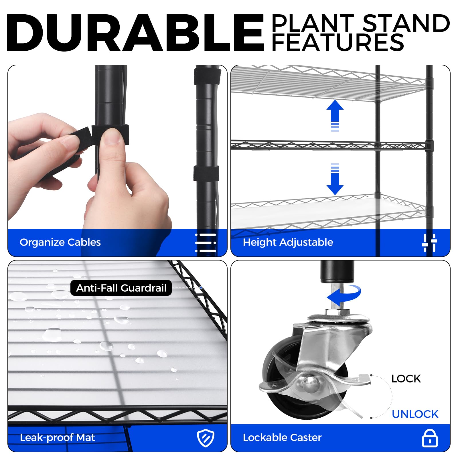 CX2 Plant Stand with Grow Lights for Indoor Plants, 6-Tier Metal Plant Shelf Display Rack with 2FT 150W Full Spectrum Plant Light, 3 Adjustable Spectrum, Timer, for Growing, 29.5x13.8x71IN