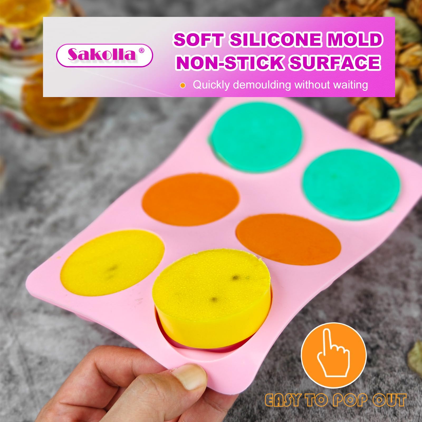 Sakolla 2 Pack Insect Silicone Soap Molds, 6-Cavity Dragonfly Butterfly Ladybug Shape Silicone Molds for Soap Making, DIY Baking Mold for Lotion Bars, Chocolate, Candy, Muffin, Biscuit, Cookie Pans