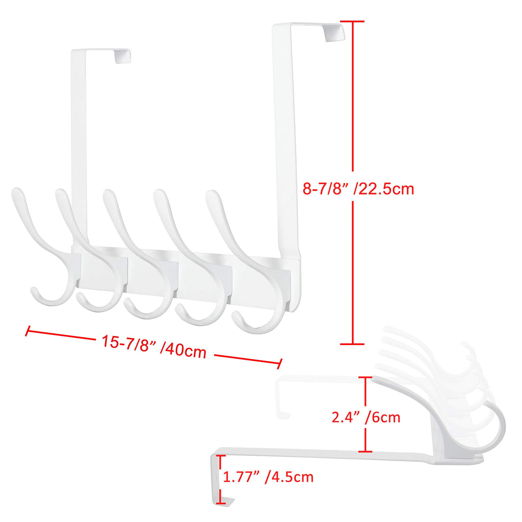 SKOLOO Over The Door Hook, Door Hanger Hooks for Hanging Clothes, Towels, Coats, Hats, Over The Door Towel Hook - Black, Assembly Required