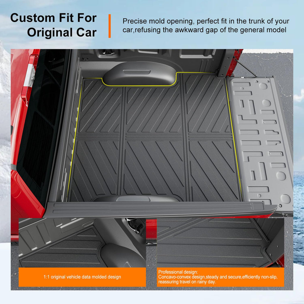 powoq 5.5FT Bed Liner Compatible with 2015-2026 Ford F150 Truck Bed Mat Waterproof Bed Mat TPE Truck Bed Liner Replacement for 2015-2026 Ford F150 Accessories (3-Fold 5.5FT Truck Bed Mat)
