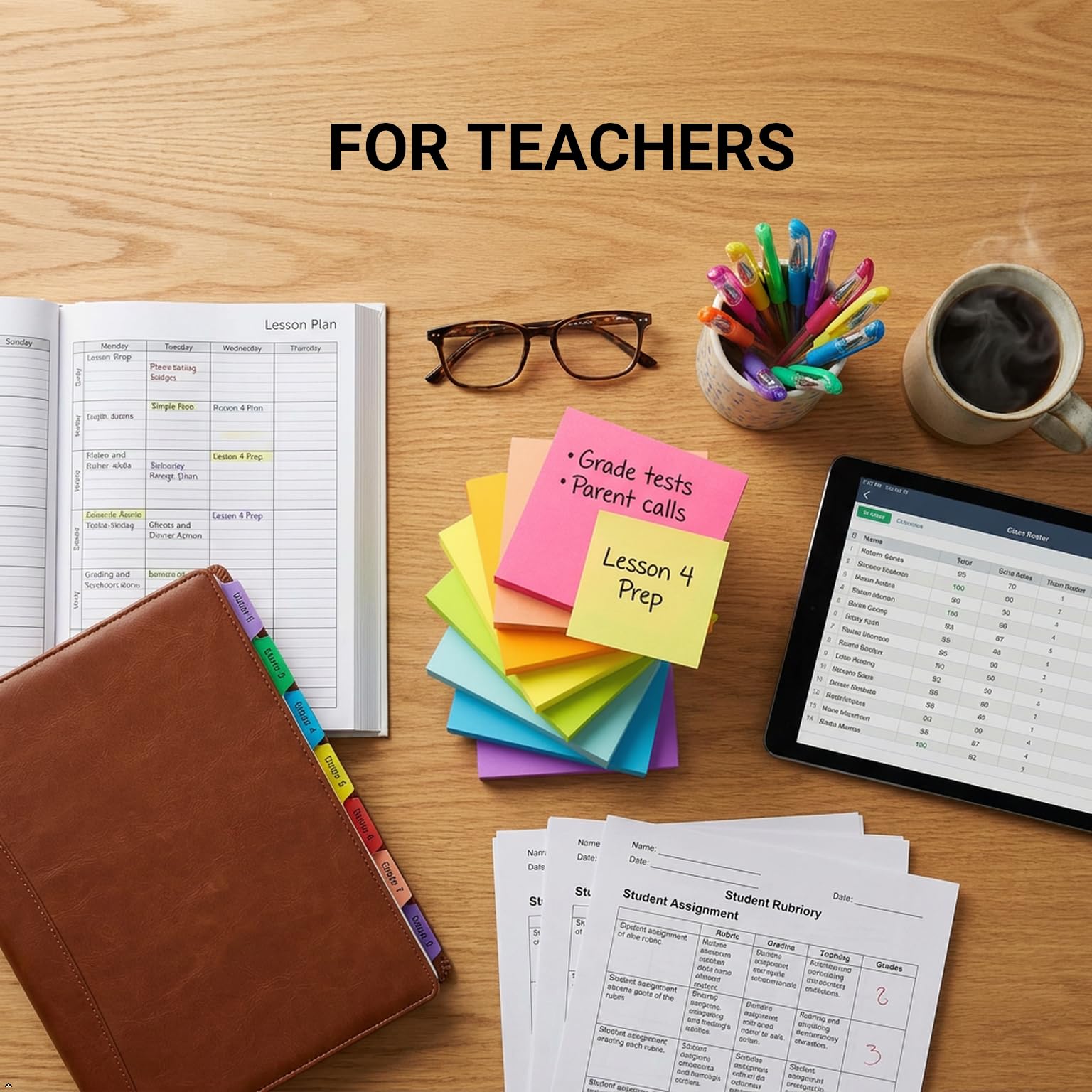 Sticky Notes 3x3 Inches,Bright Colors Self-Stick Pads, Easy to Post for Home, Office, Notebook, 82 Sheets/pad