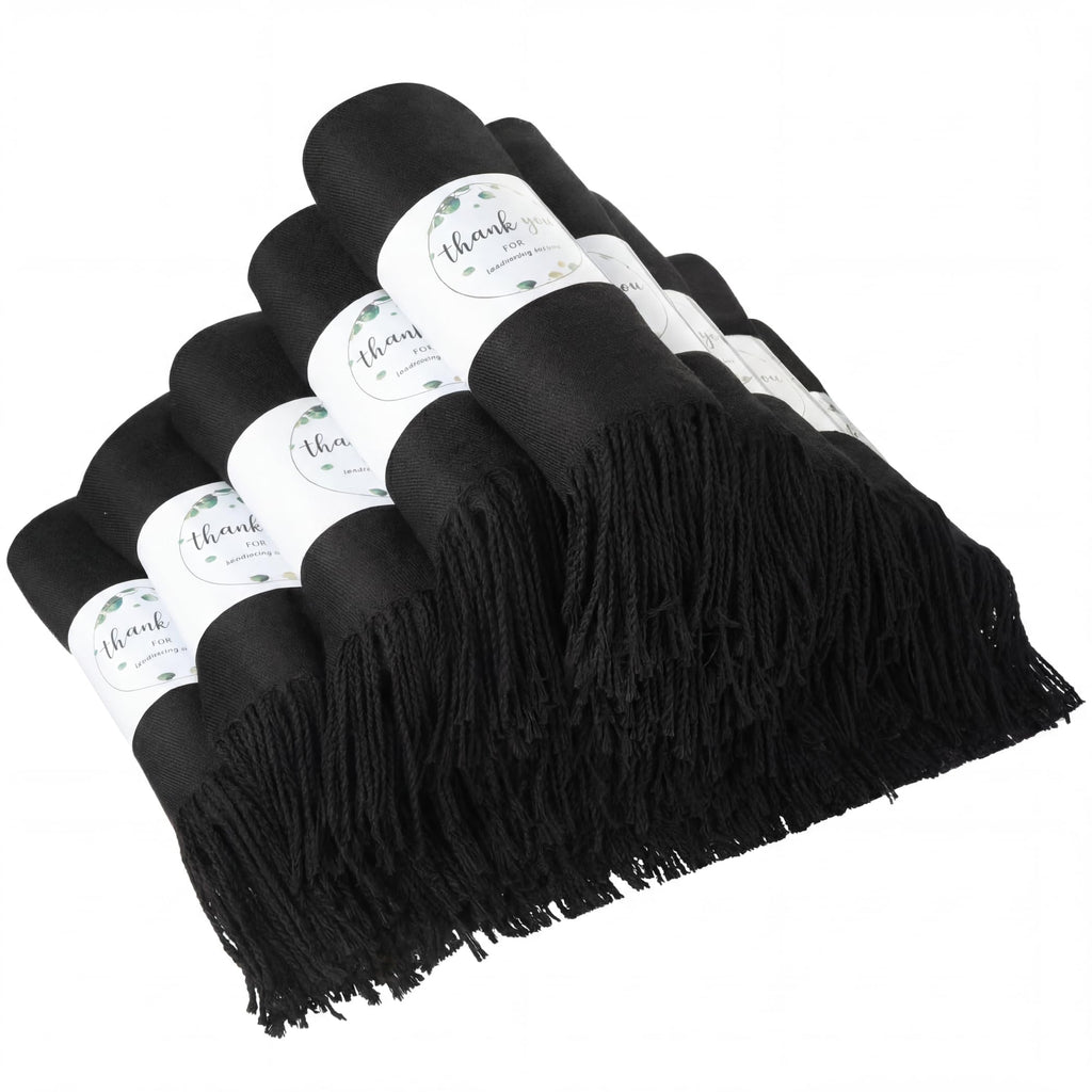 Ramede 50/100 Bulk Wedding Shawl Scarf for Women 79 x 28 Guests Shawl Wraps Gifts for Women Bridal Shawls with Thank Cards