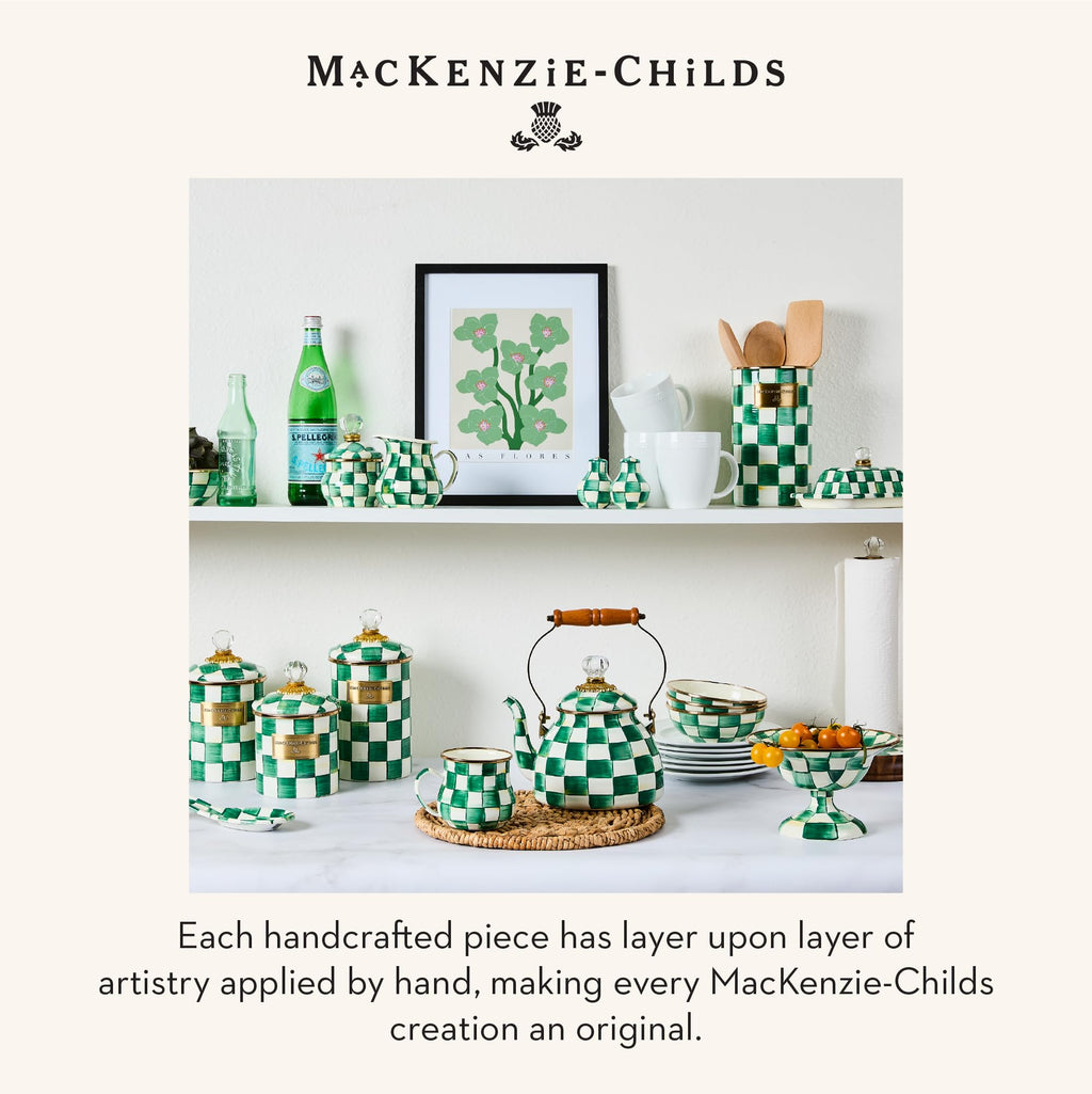 MACKENZIE-CHILDS Enamel Utensil Holder, Stylish Kitchen Countertop Organizer, Wild Rose Brown