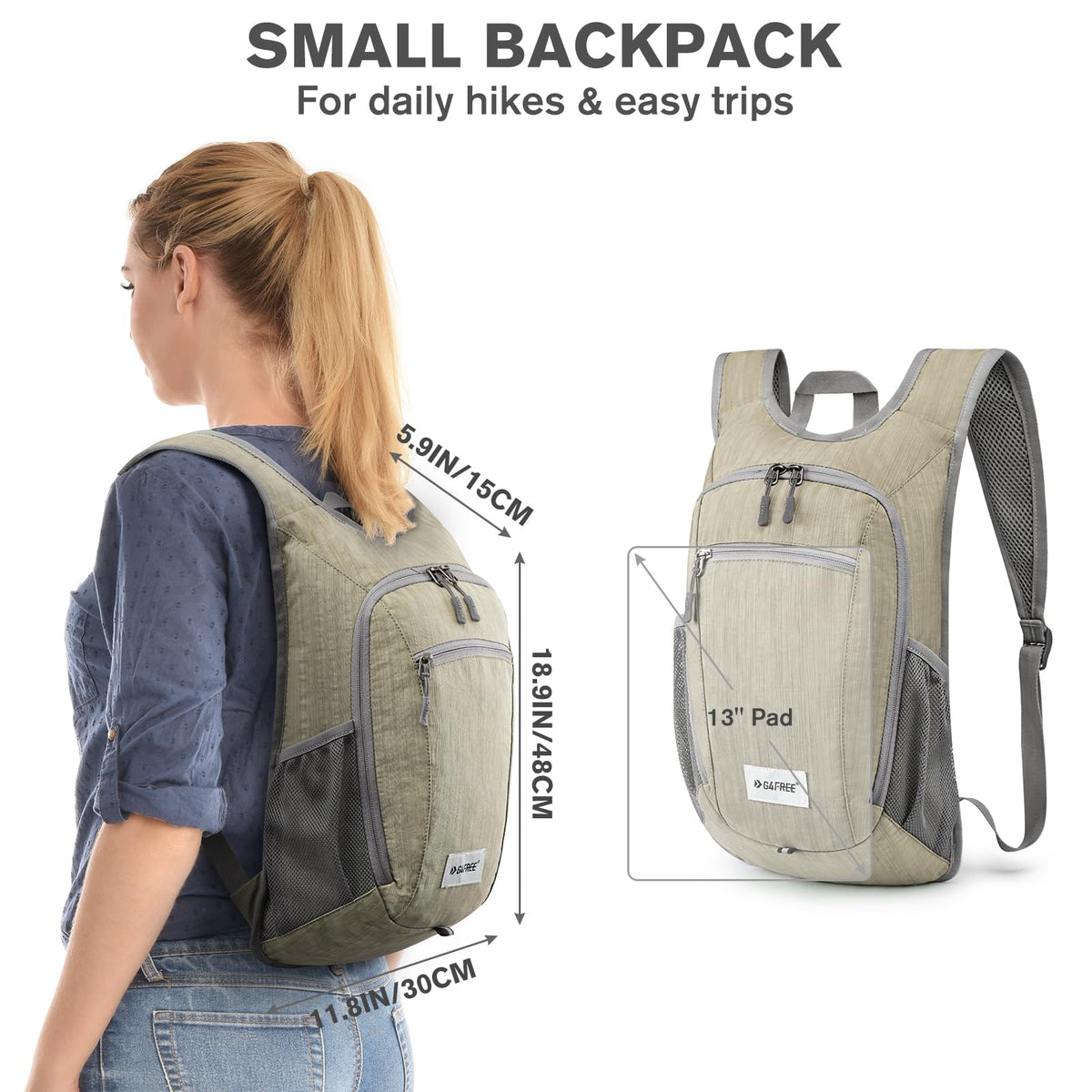 G4Free 10L/15L Hiking Backpack Lightweight Packable Hiking Daypack Small Travel Outdoor Foldable Shoulder Bag