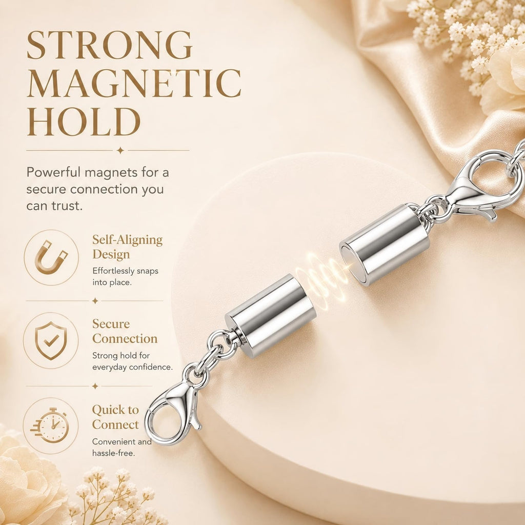 12 Pack Magnetic Necklace Clasps and Closures. Necklace Jewelry Extender with Strong Magnet. for Jewelry Necklace Bracelet Making. Gold and Silver Plating (12Pcs | Gold Cylinder)
